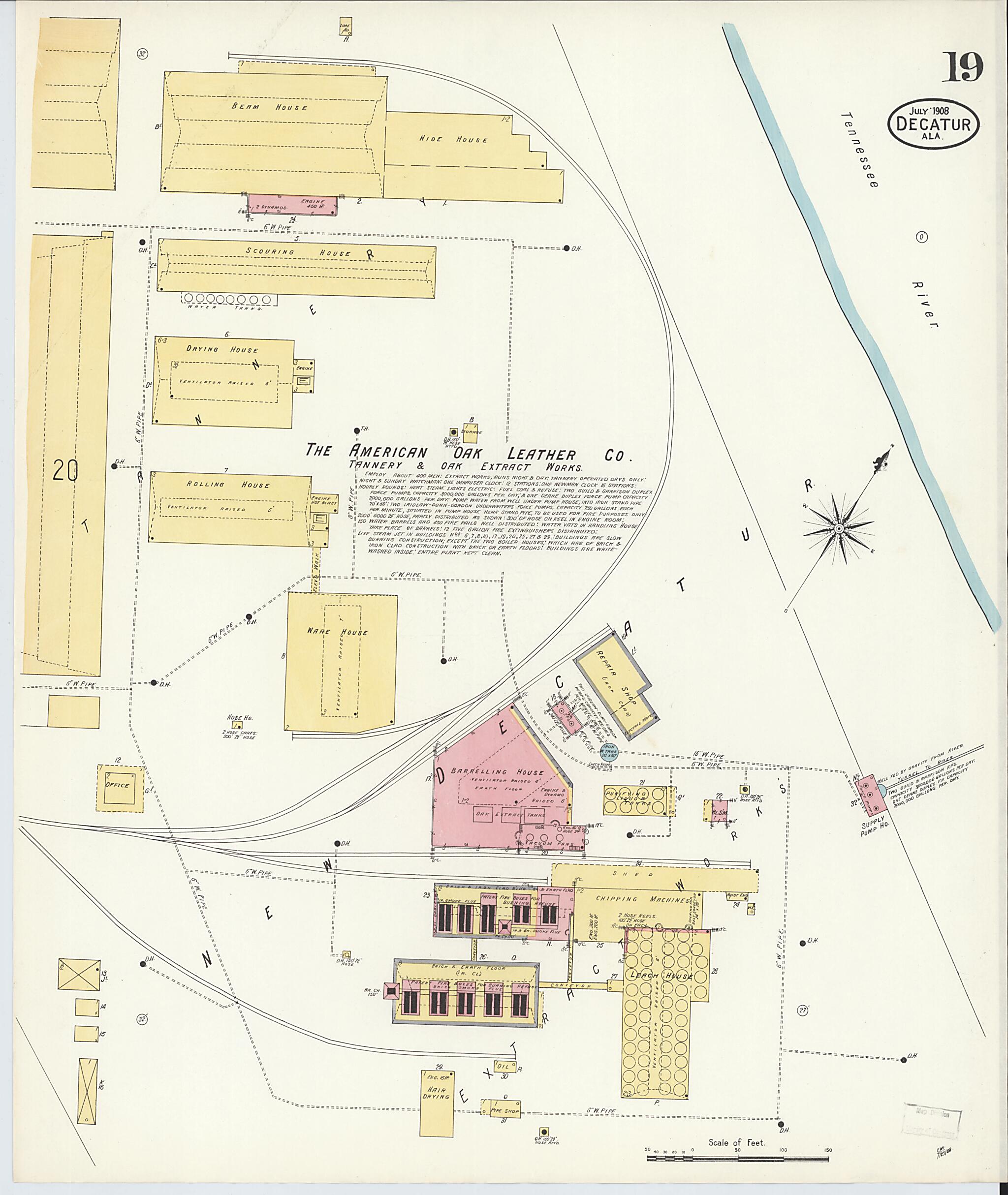 Decatur, Morgan County, Alabama 1908 (Sheet 19) by Relic Map Company