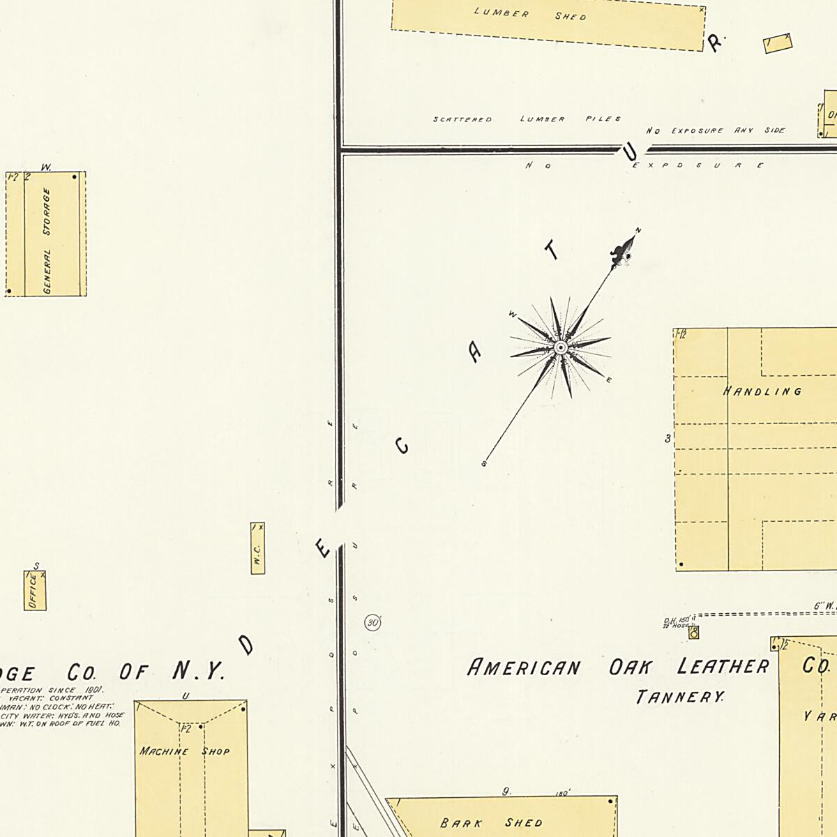 This old map of New Decatur, Morgan County, Alabama was created by Sanborn Map Company in 1908