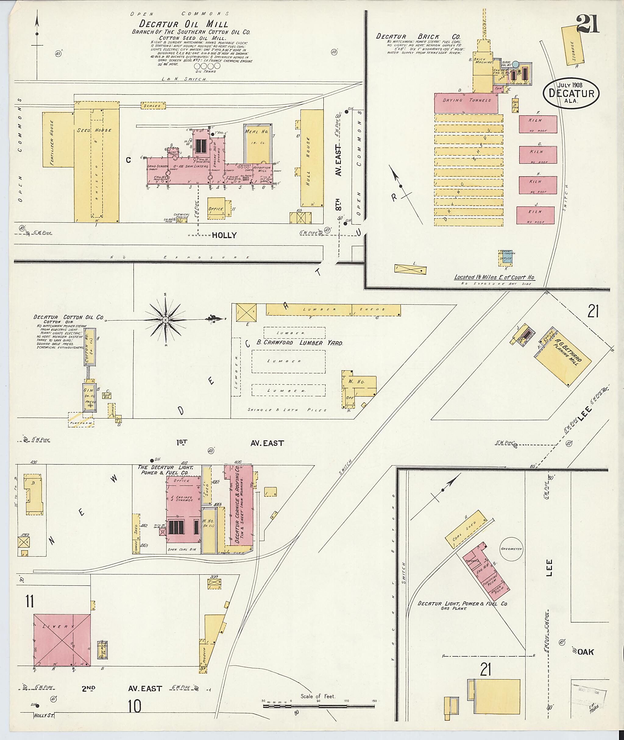 Decatur, Morgan County, Alabama 1908 (Sheet 21) by Relic Map Company