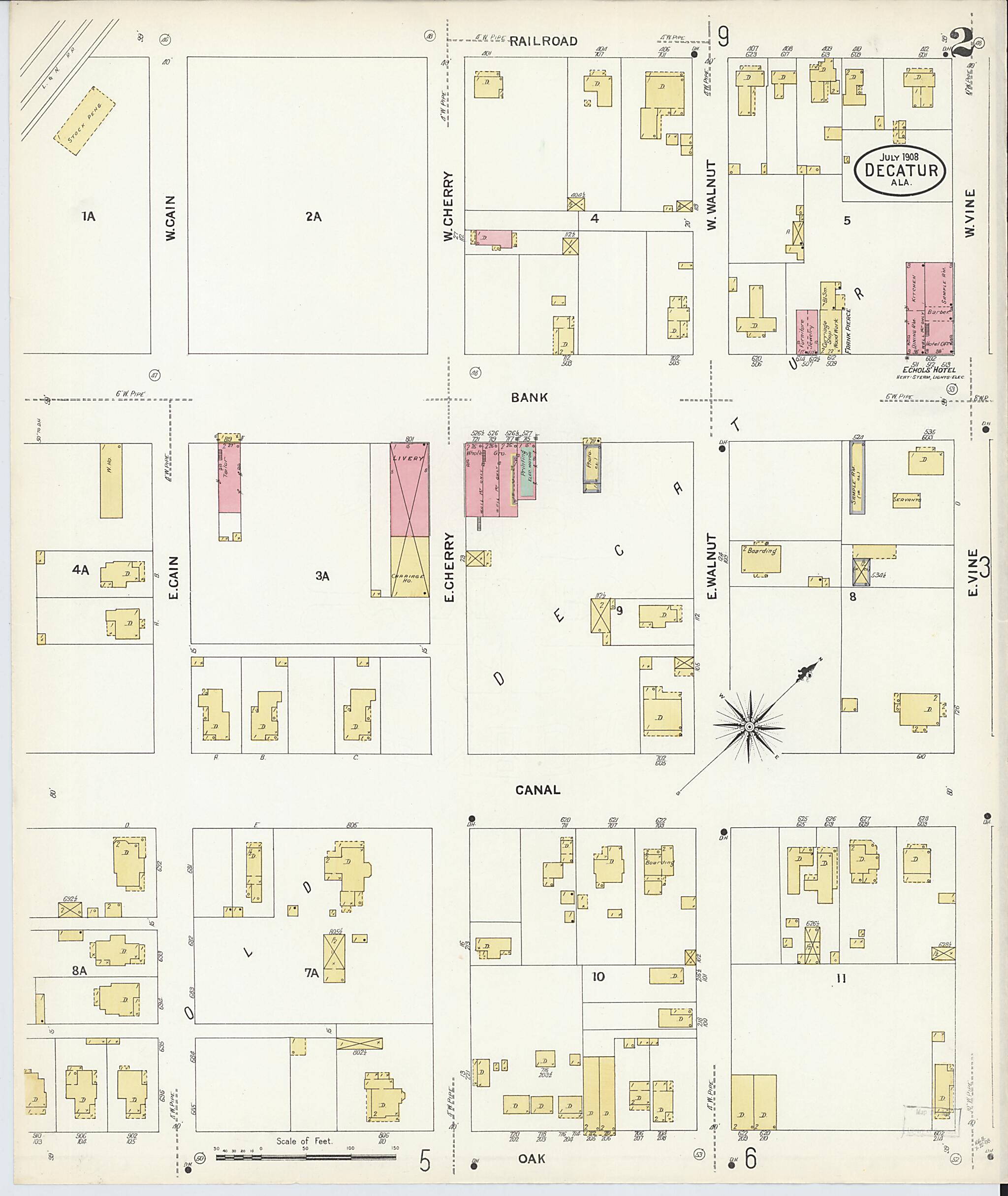 Decatur, Morgan County, Alabama 1908 (Sheet 2) by Relic Map Company
