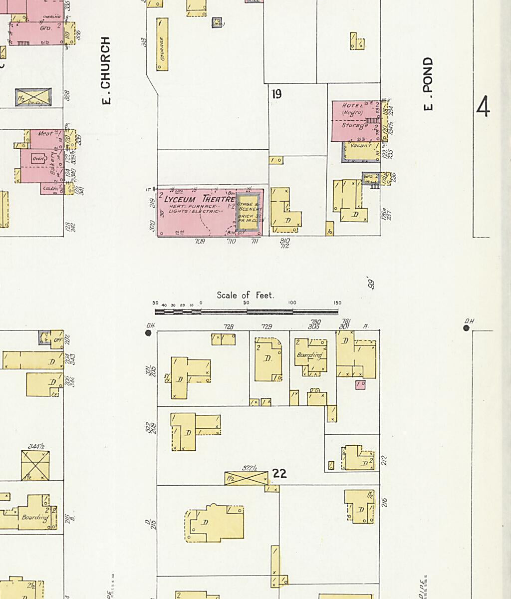 This old map of New Decatur, Morgan County, Alabama was created by Sanborn Map Company in 1908