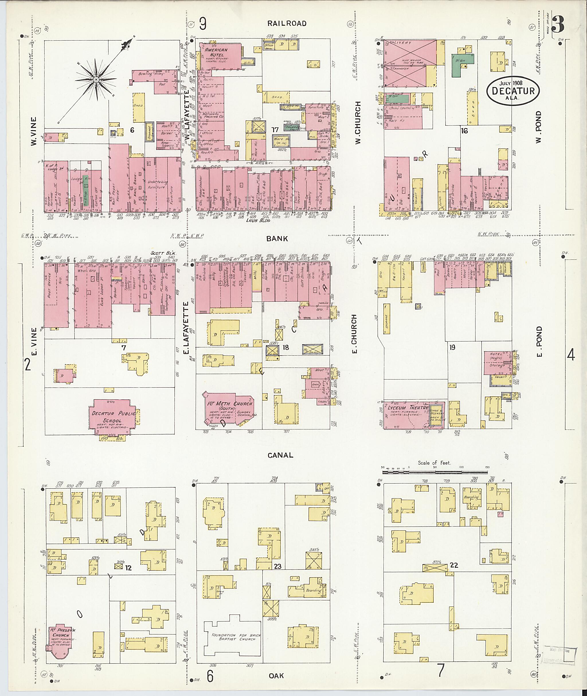 Decatur, Morgan County, Alabama 1908 (Sheet 3) by Relic Map Company