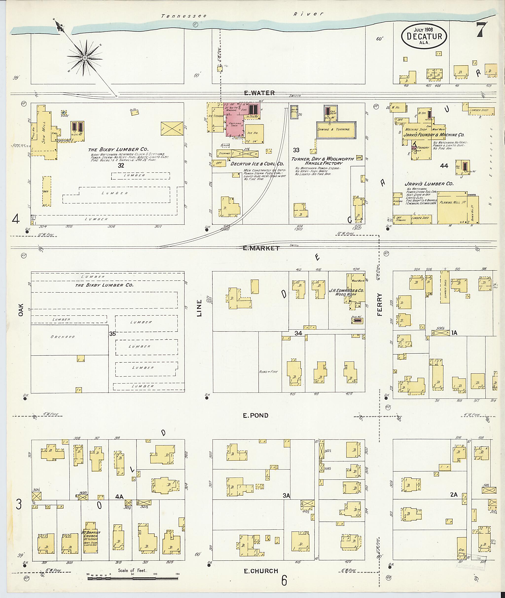 Decatur, Morgan County, Alabama 1908 (Sheet 7) by Relic Map Company