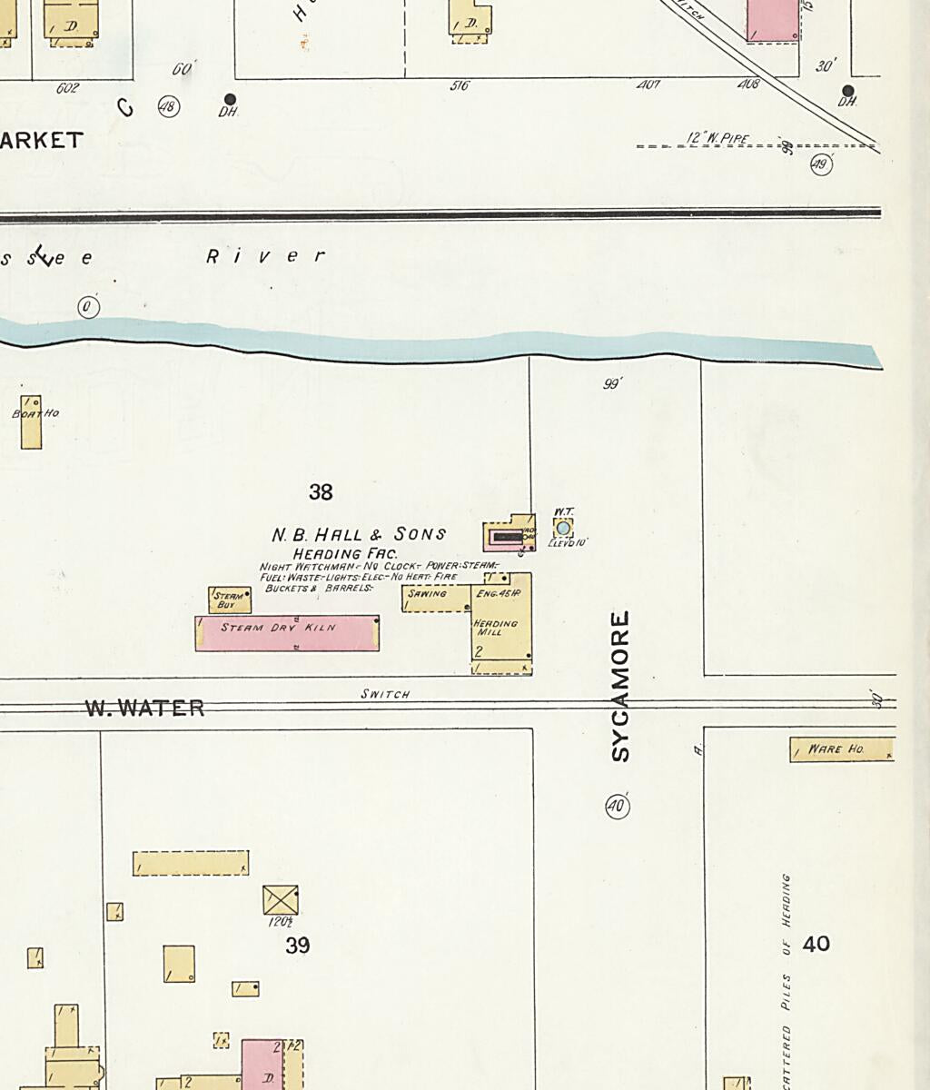 This old map of New Decatur, Morgan County, Alabama was created by Sanborn Map Company in 1908