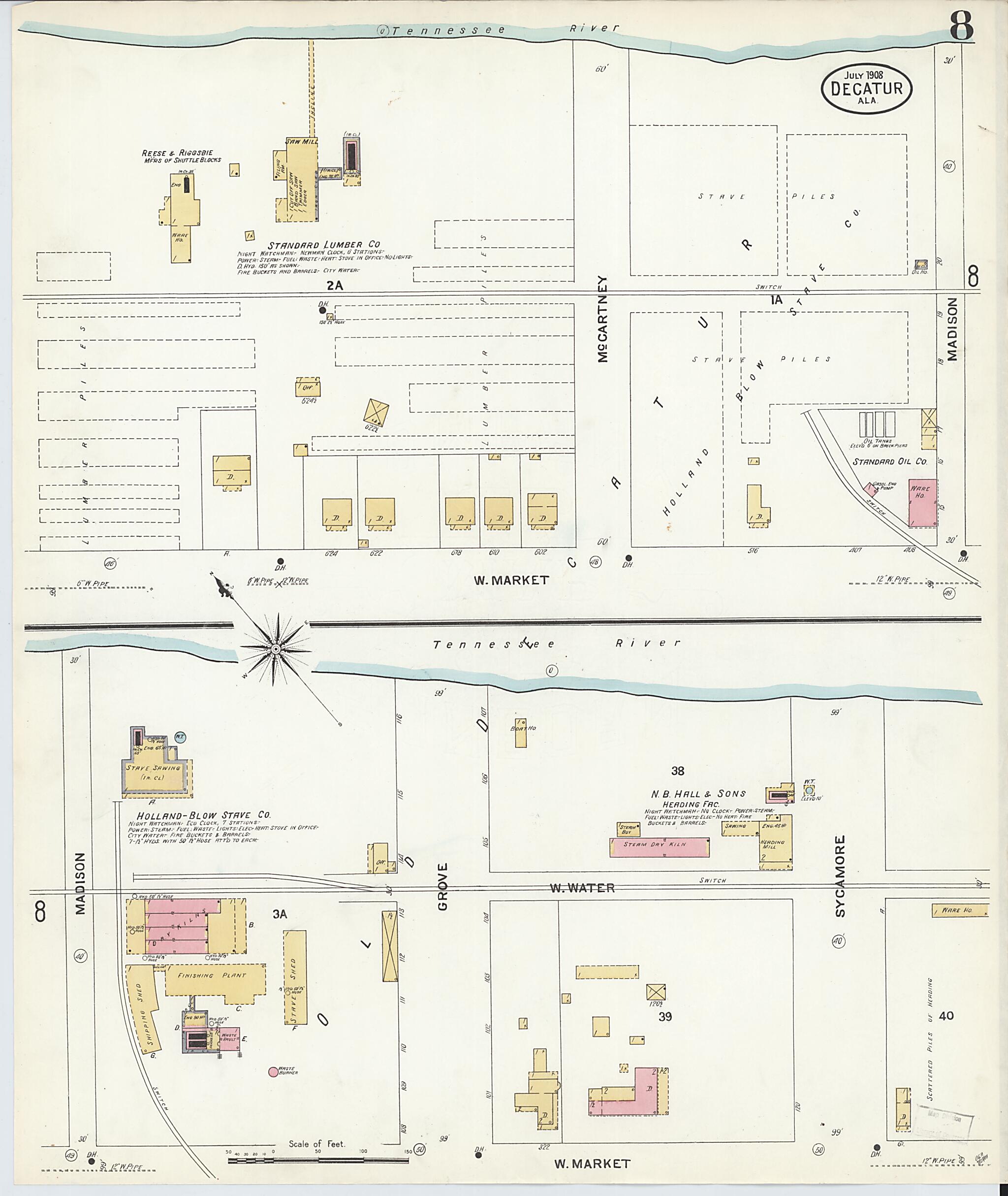 Decatur, Morgan County, Alabama 1908 (Sheet 8) by Relic Map Company