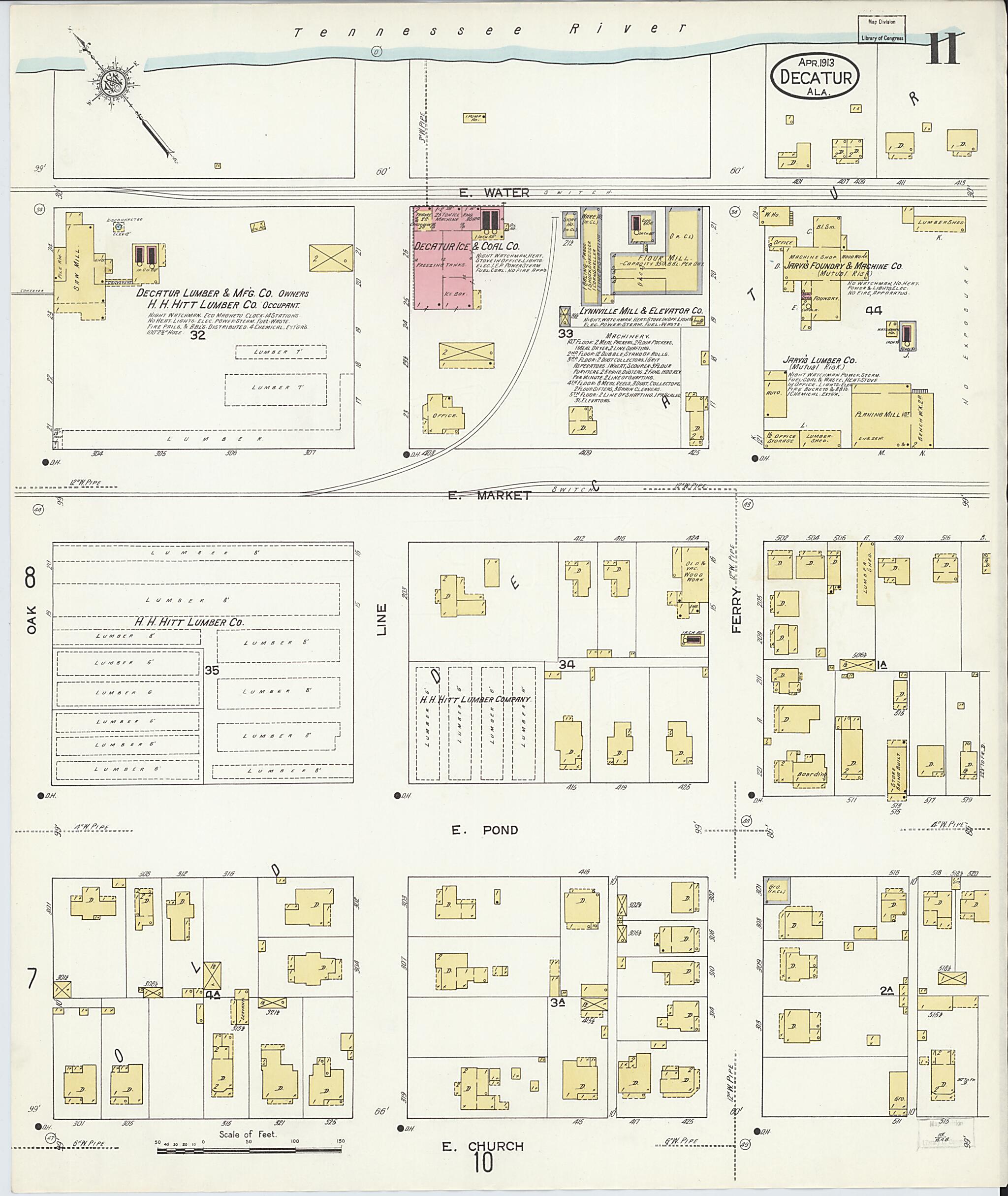 Decatur, Morgan County, Alabama 1913 (Sheet 11) by Relic Map Company