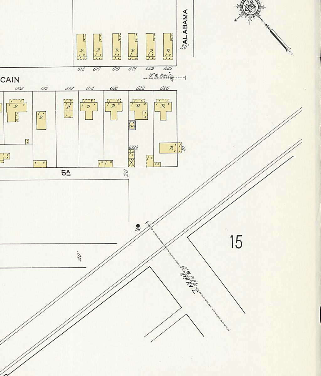 This old map of New Decatur, Morgan County, Alabama was created by Sanborn Map Company in 1913