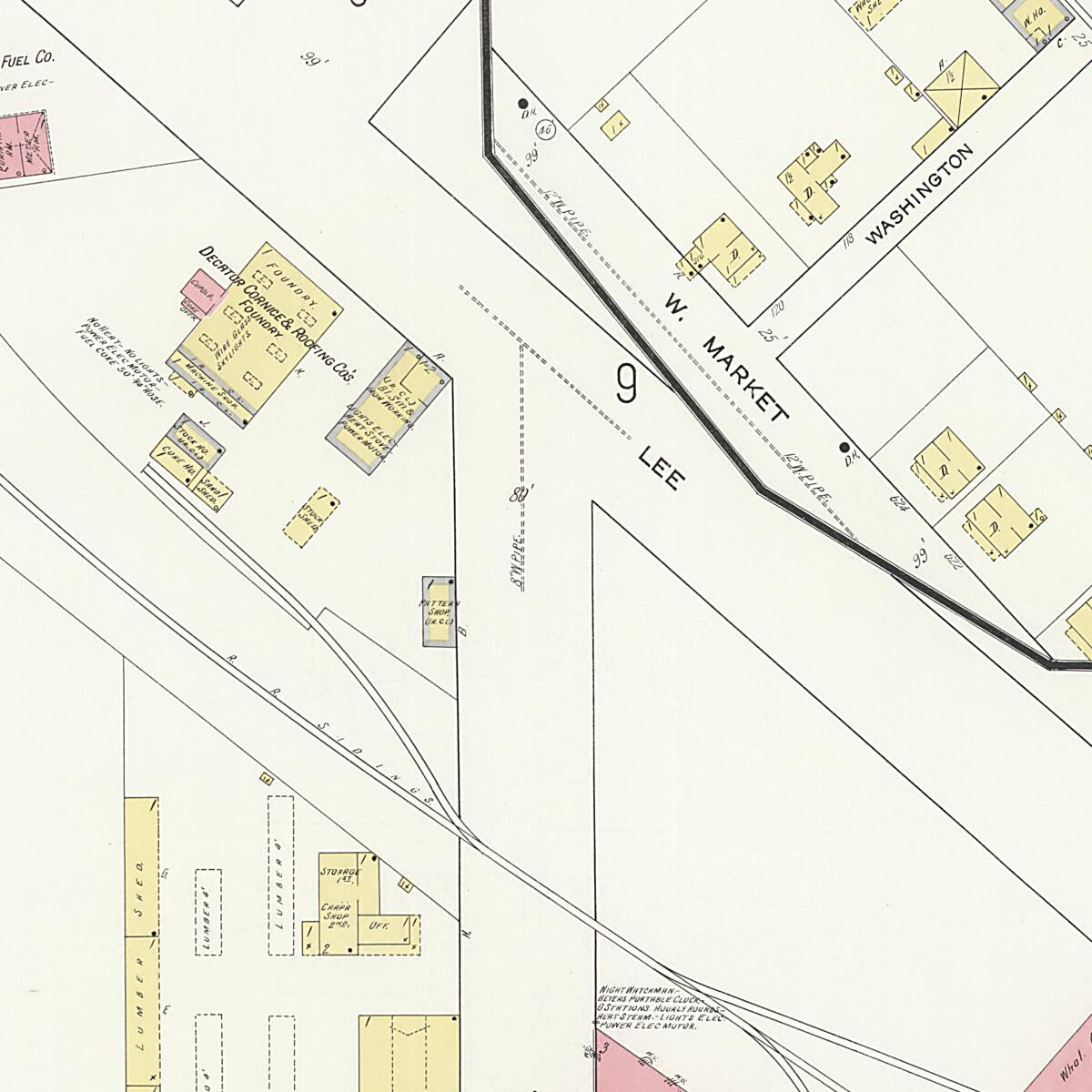 This old map of New Decatur, Morgan County, Alabama was created by Sanborn Map Company in 1913