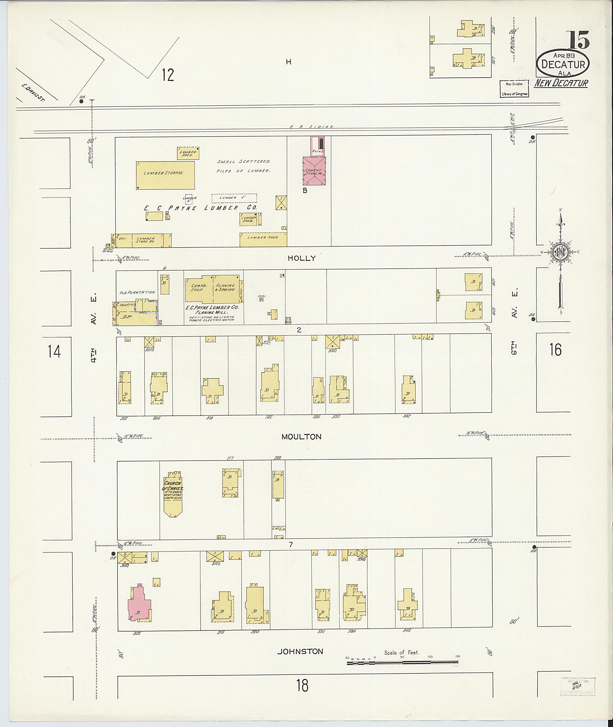 Decatur, Morgan County, Alabama 1913 (Sheet 15) by Relic Map Company