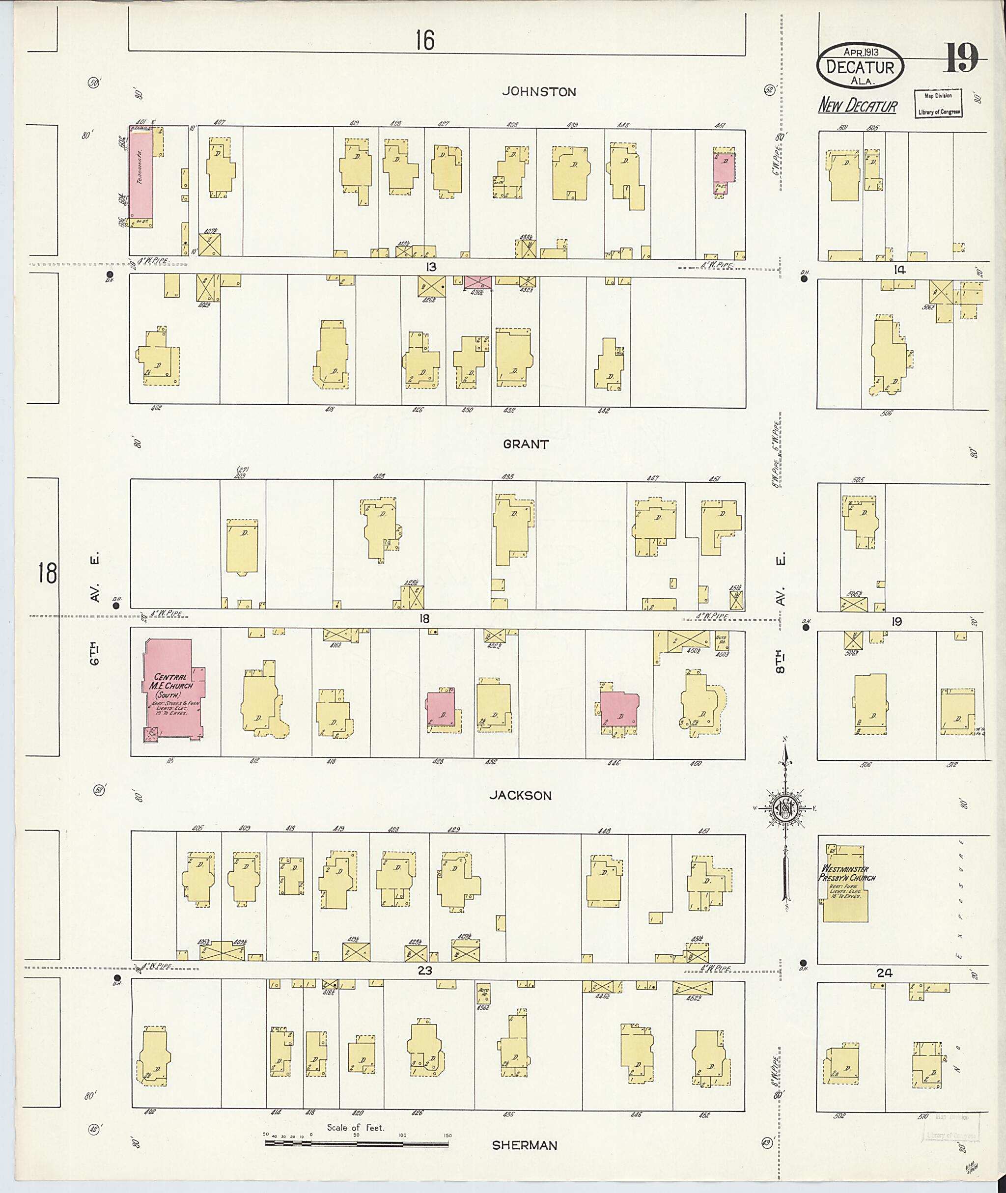 Decatur, Morgan County, Alabama 1913 (Sheet 19) by Relic Map Company
