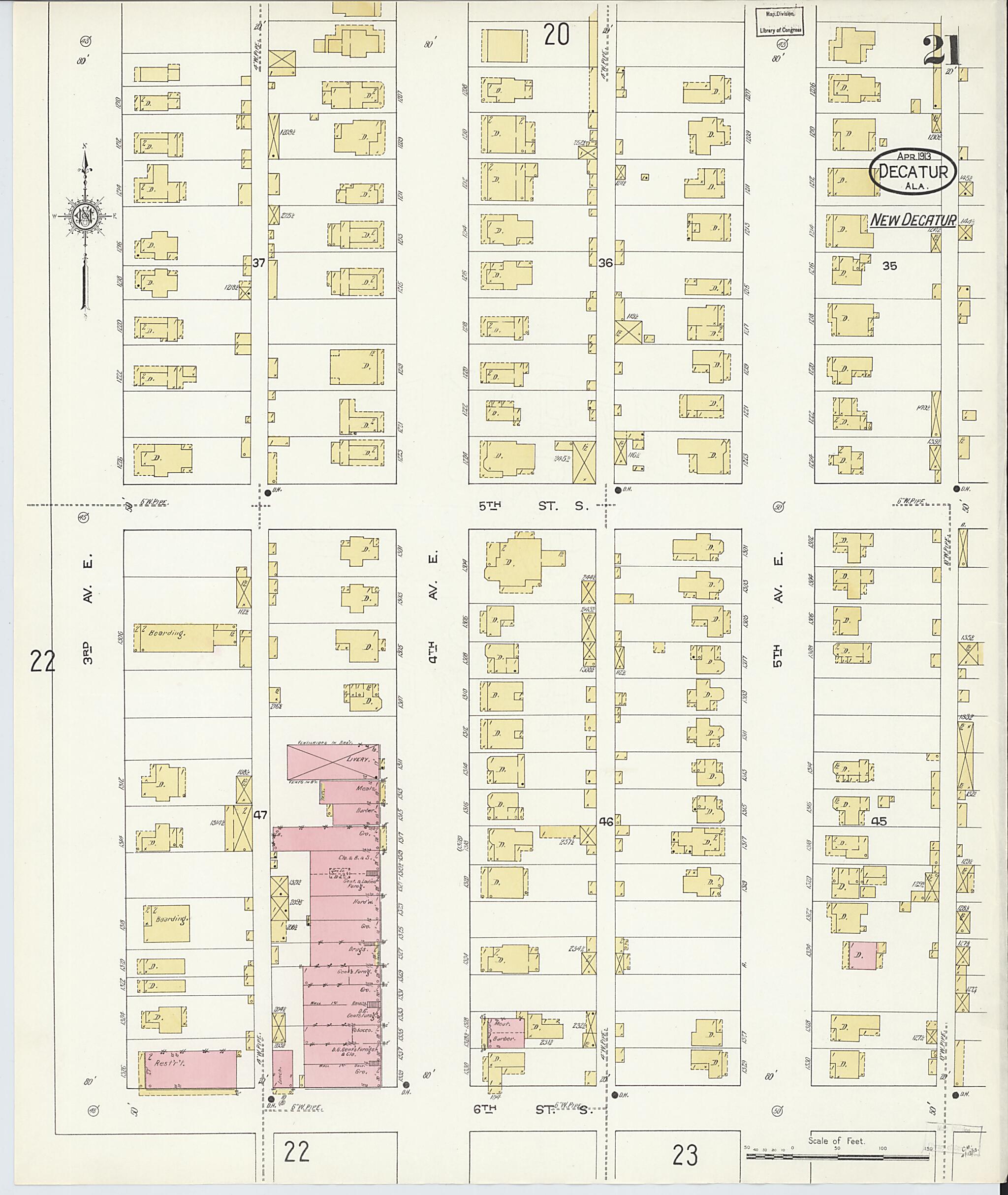 Decatur, Morgan County, Alabama 1913 (Sheet 21) by Relic Map Company