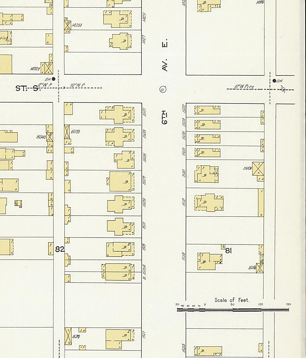 This old map of New Decatur, Morgan County, Alabama was created by Sanborn Map Company in 1913