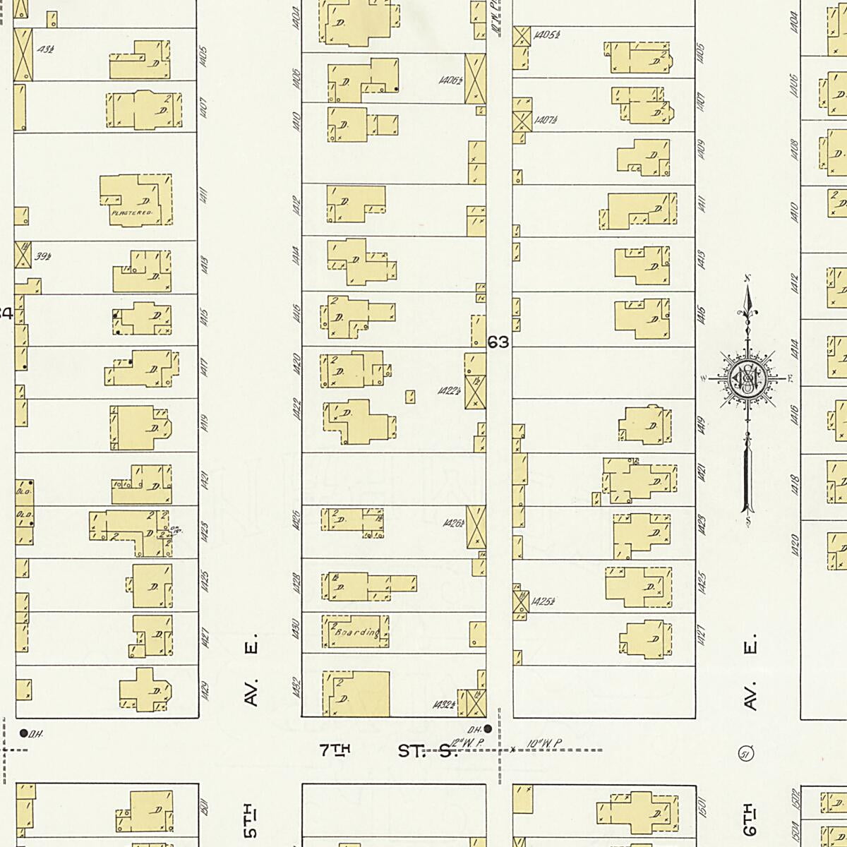 This old map of New Decatur, Morgan County, Alabama was created by Sanborn Map Company in 1913
