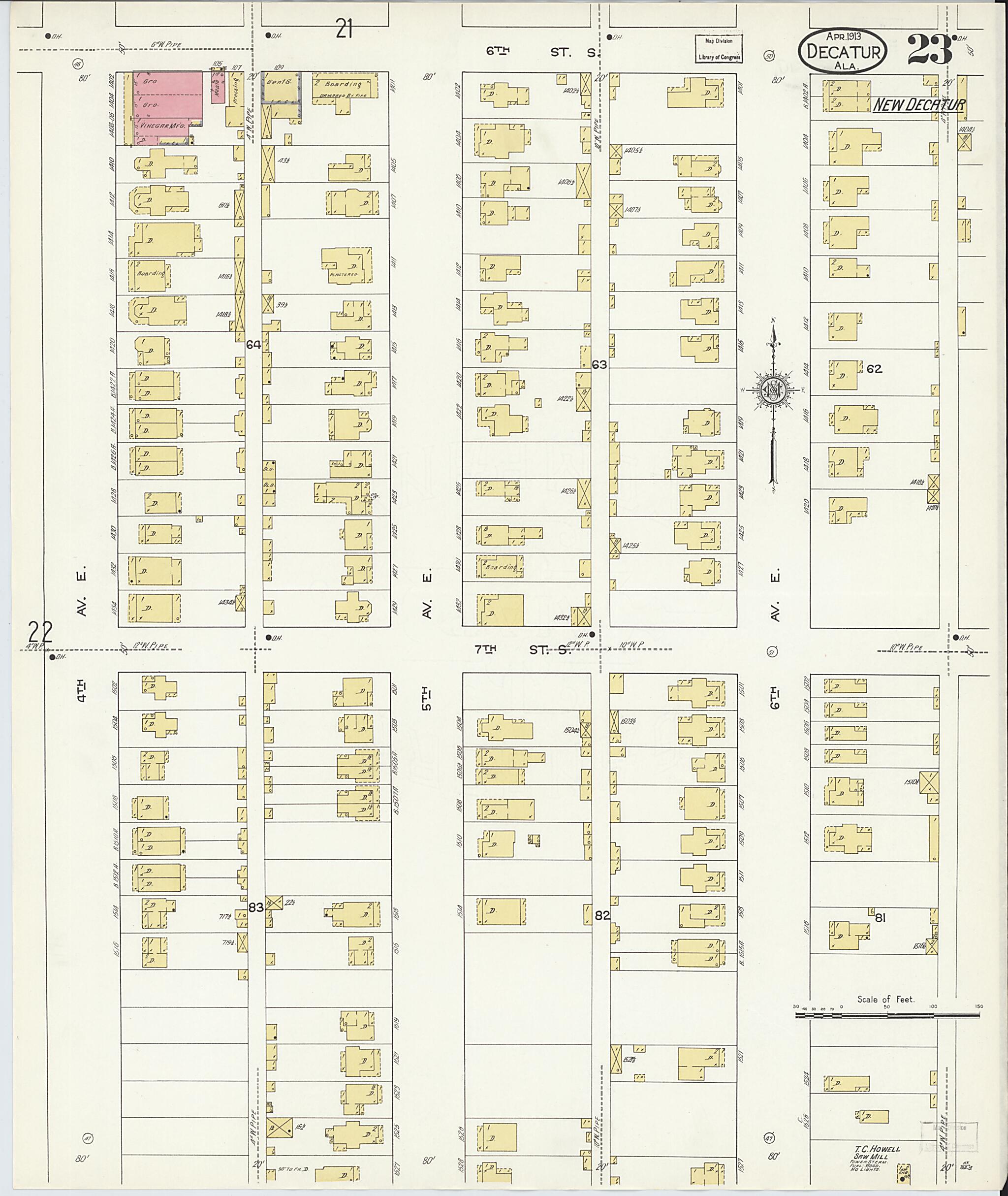 Decatur, Morgan County, Alabama 1913 (Sheet 23) by Relic Map Company