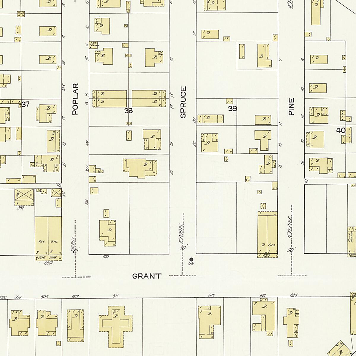 This old map of New Decatur, Morgan County, Alabama was created by Sanborn Map Company in 1913