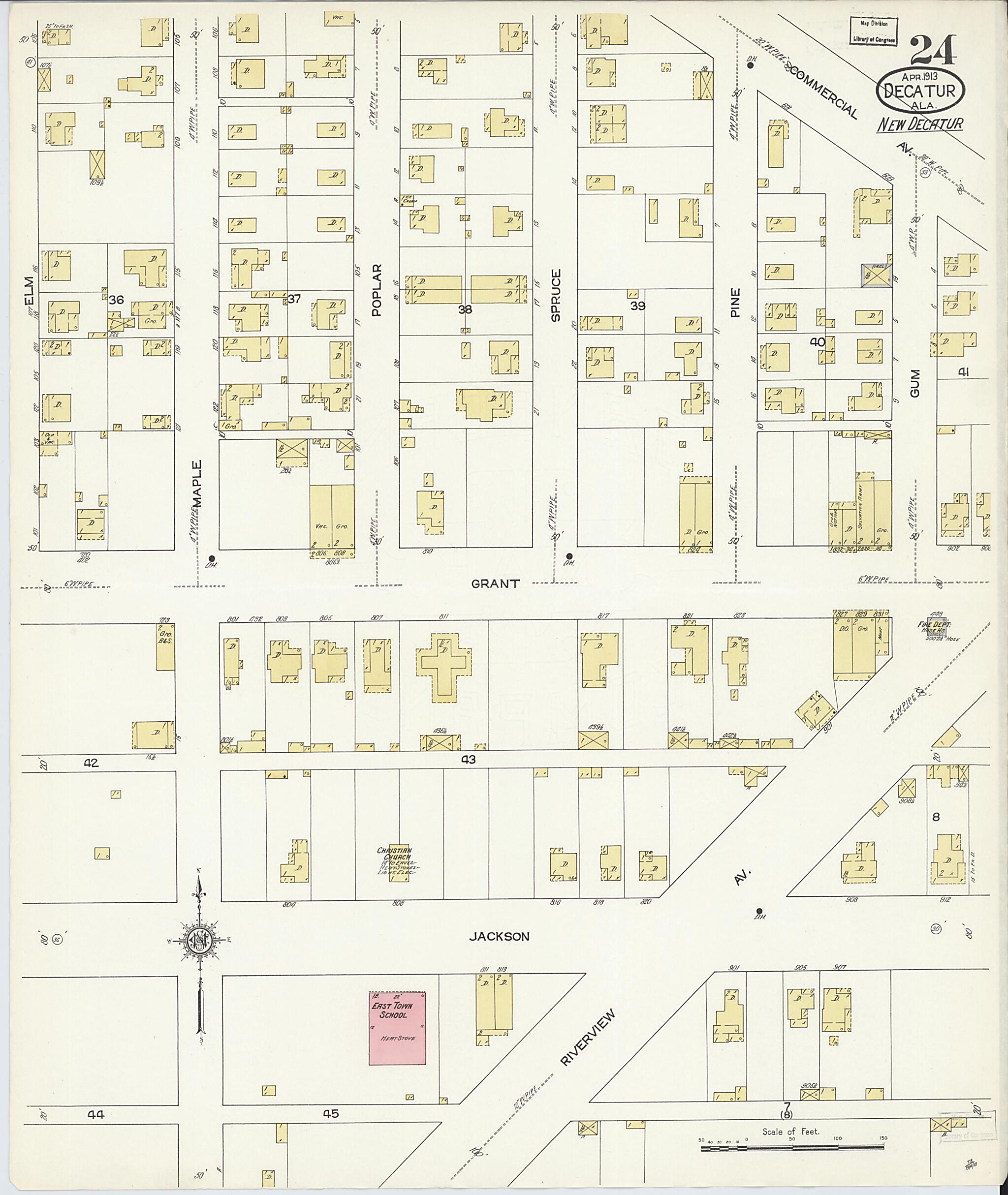 Decatur, Morgan County, Alabama 1913 (Sheet 24) by Relic Map Company