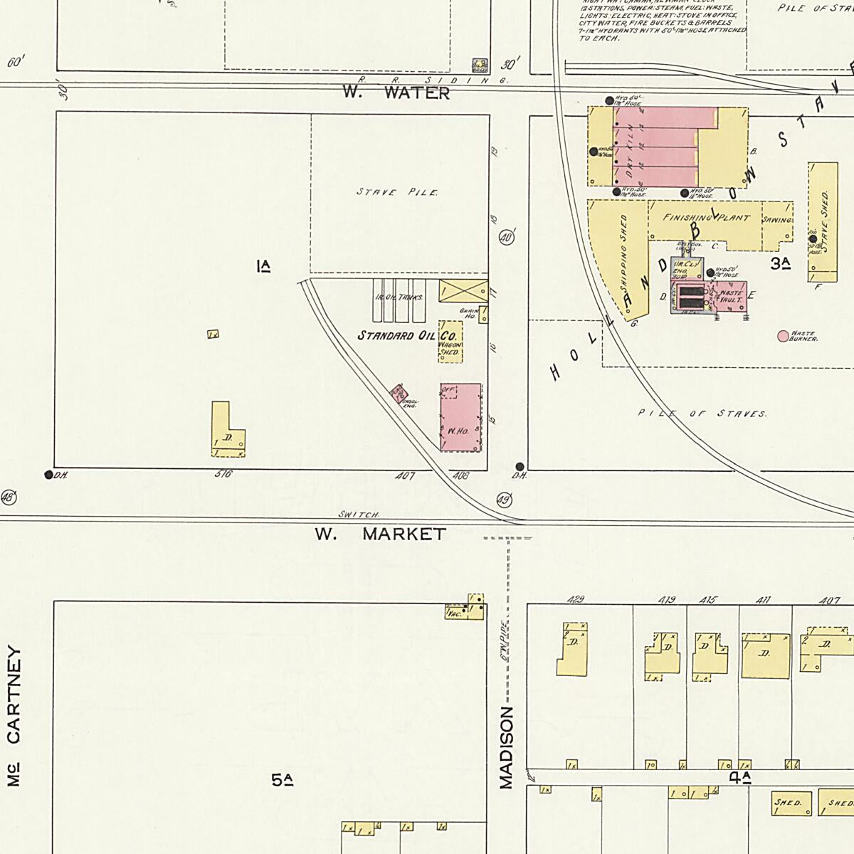 This old map of New Decatur, Morgan County, Alabama was created by Sanborn Map Company in 1913