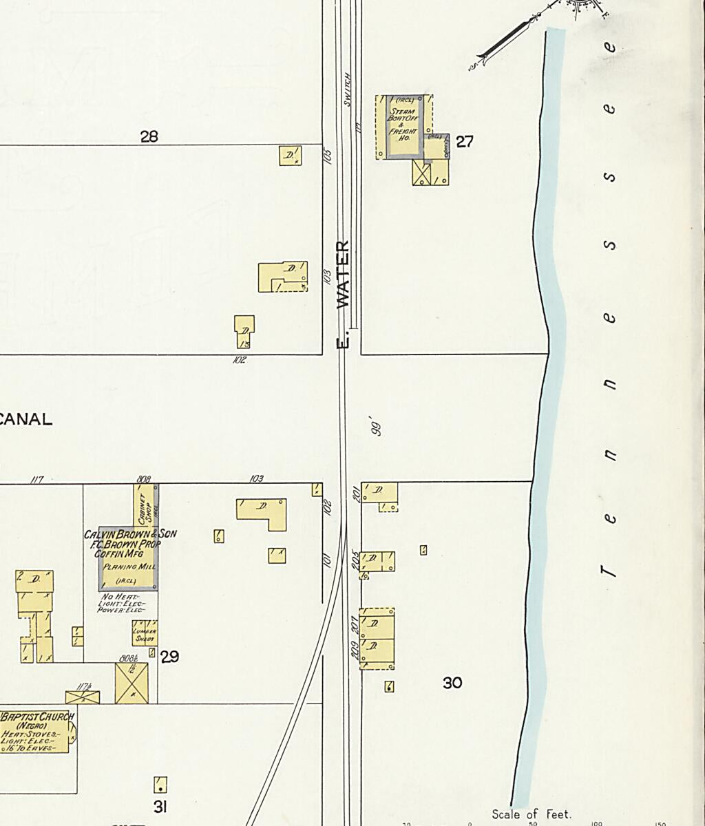 This old map of New Decatur, Morgan County, Alabama was created by Sanborn Map Company in 1913