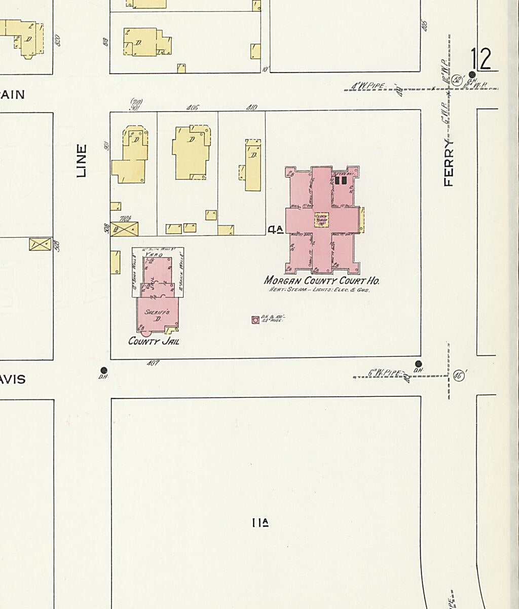 This old map of New Decatur, Morgan County, Alabama was created by Sanborn Map Company in 1913