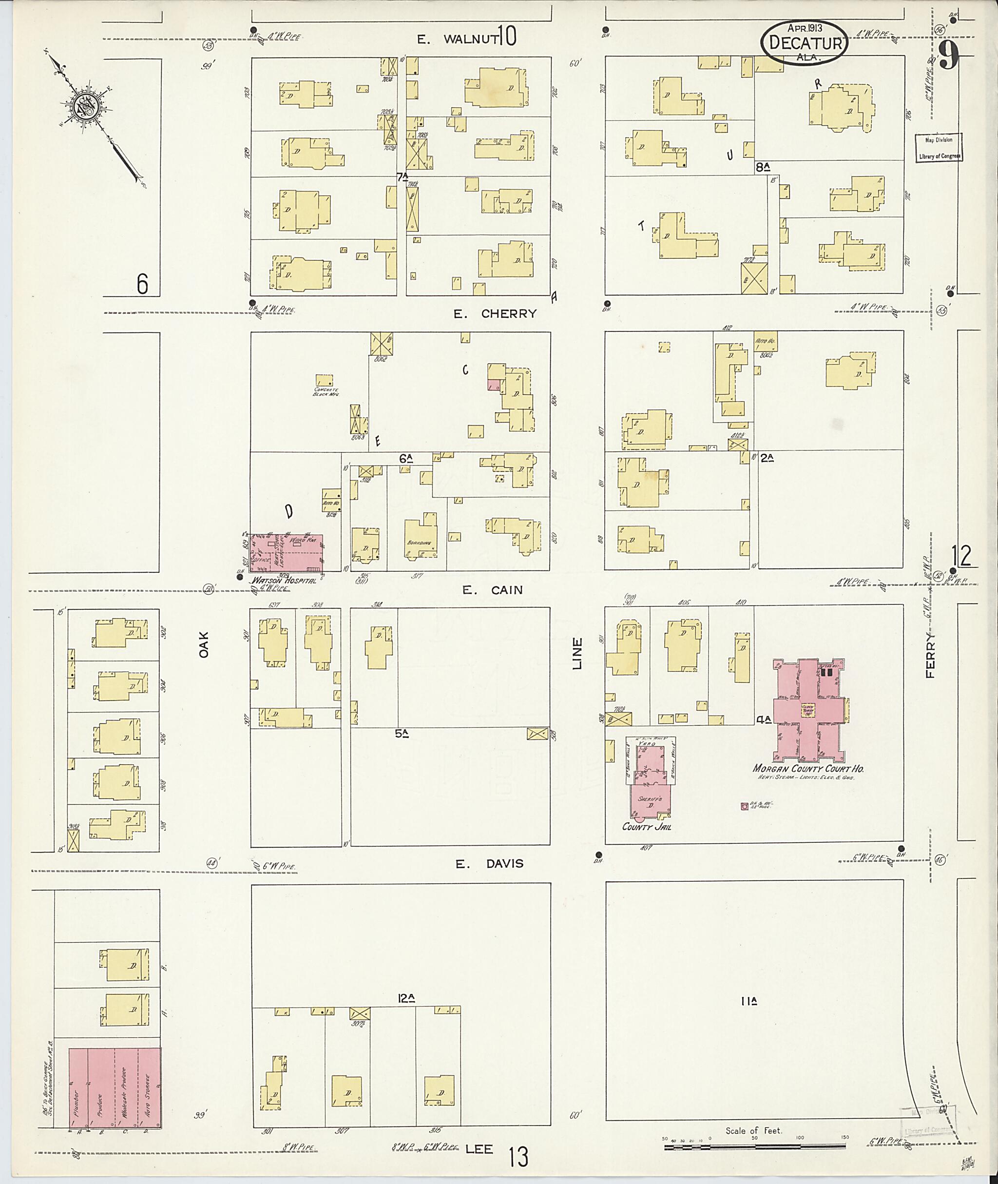 Decatur, Morgan County, Alabama 1913 (Sheet 9) by Relic Map Company