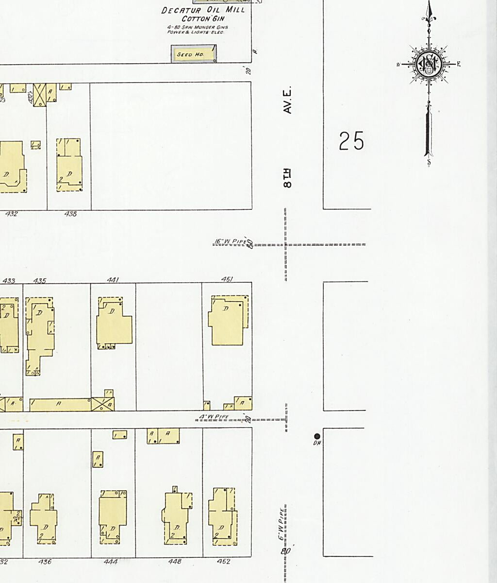 This old map of Decatur, Morgan County, Alabama was created by Sanborn Map Company in 1927