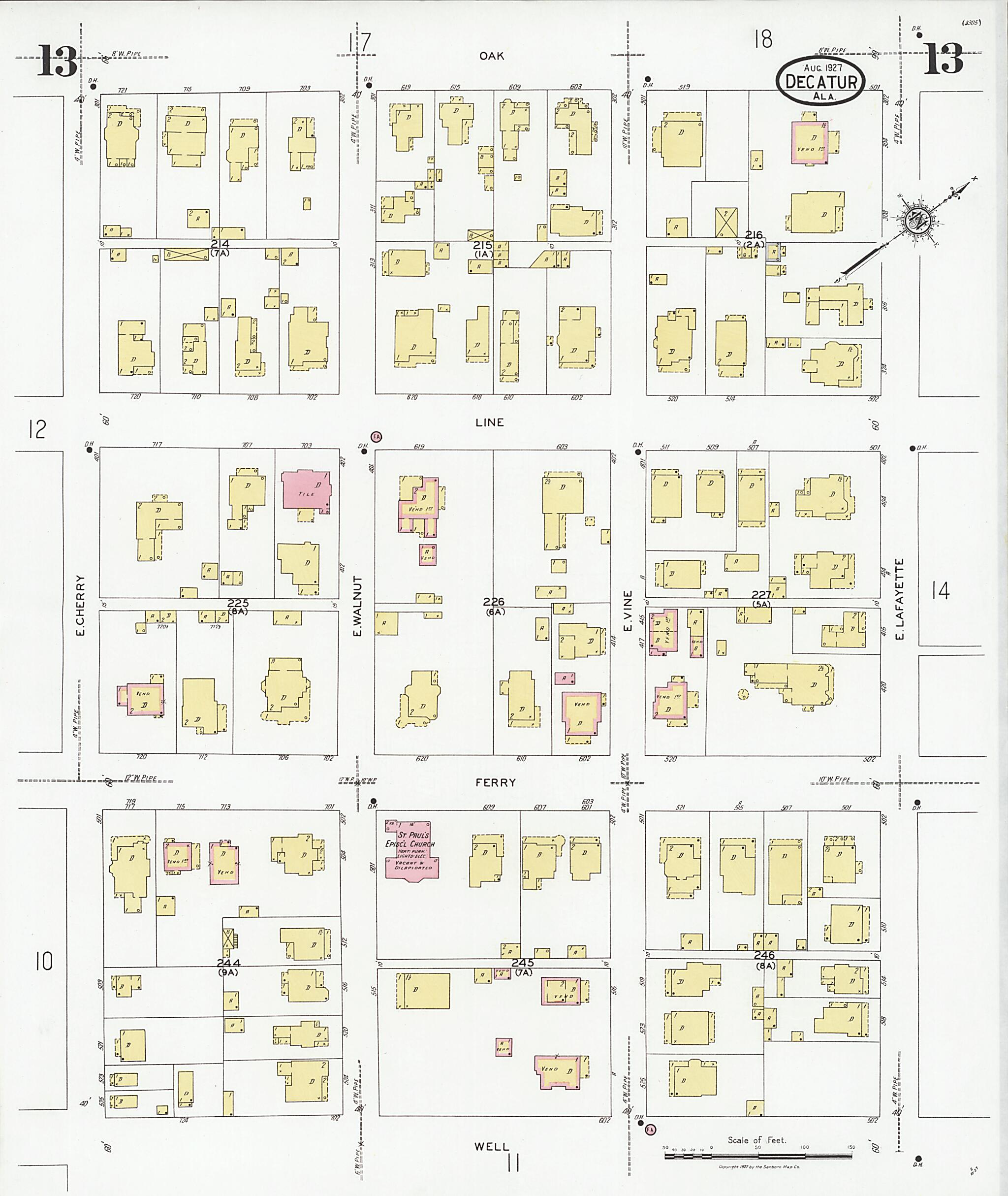 Decatur, Morgan County, Alabama 1927 (Sheet 14 of 42) by Relic Map Company