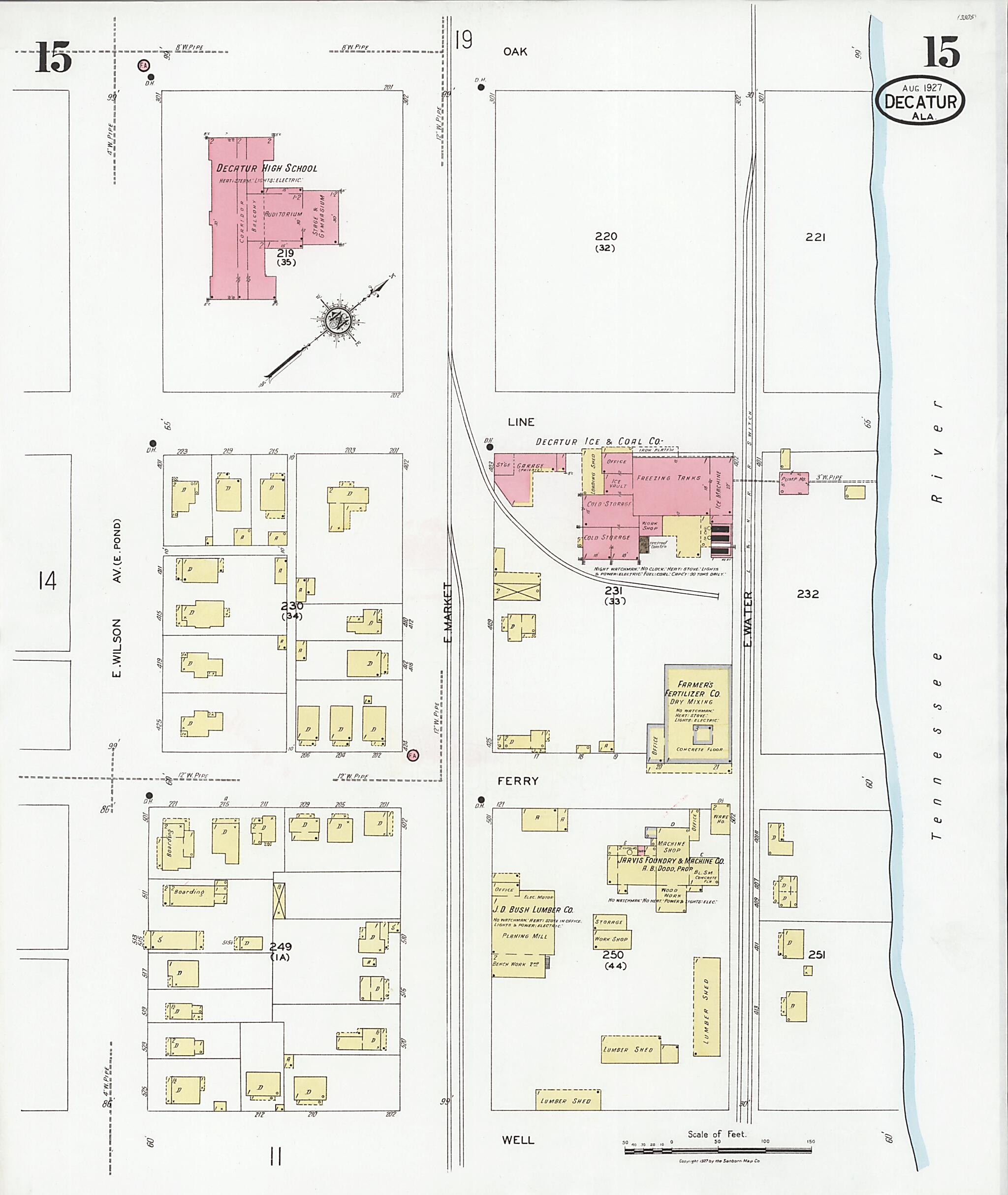 Decatur, Morgan County, Alabama 1927 (Sheet 16 of 42) by Relic Map Company