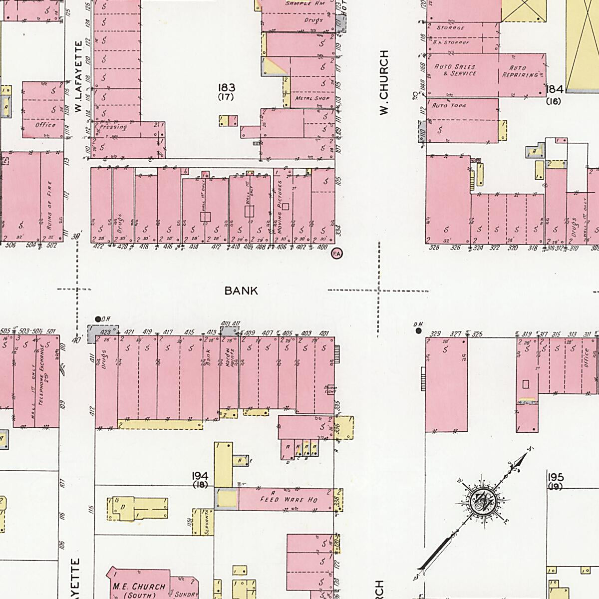 This old map of Decatur, Morgan County, Alabama was created by Sanborn Map Company in 1927