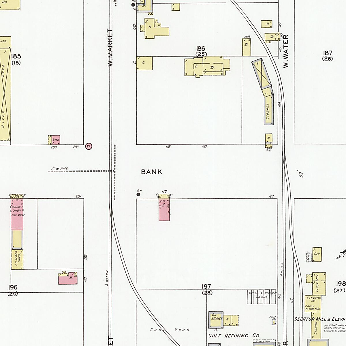 This old map of Decatur, Morgan County, Alabama was created by Sanborn Map Company in 1927