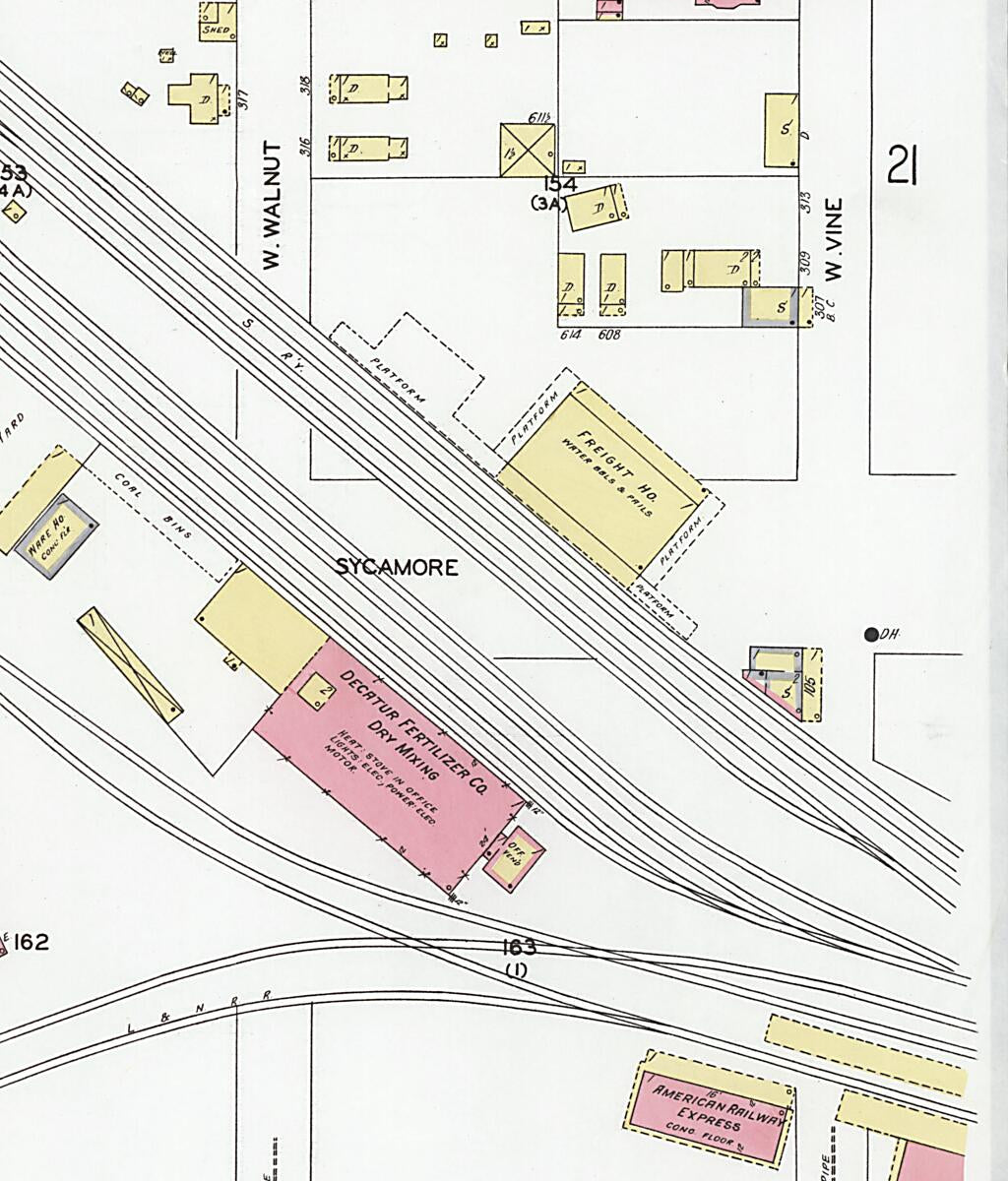 This old map of Decatur, Morgan County, Alabama was created by Sanborn Map Company in 1927