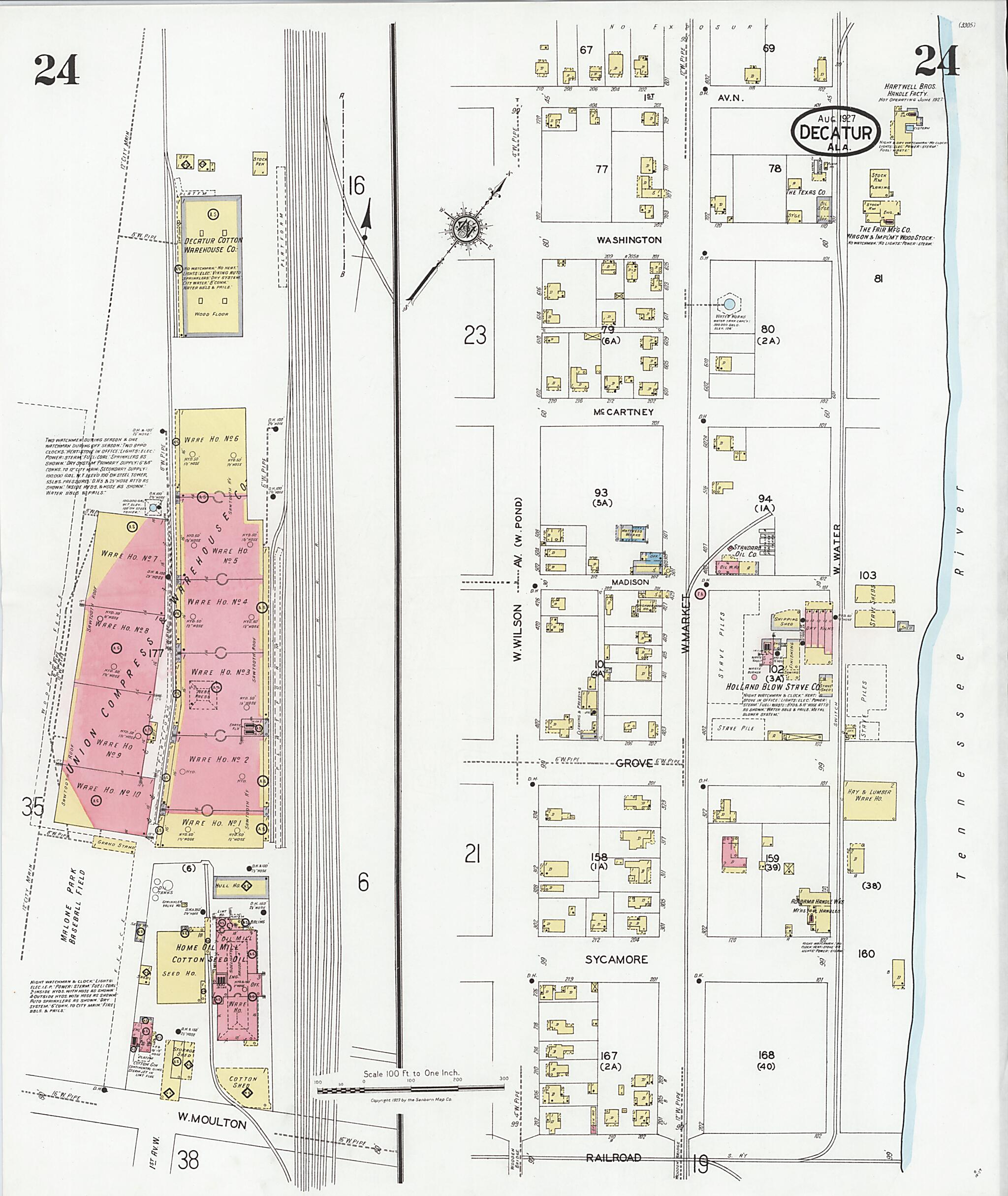Decatur, Morgan County, Alabama 1927 (Sheet 25 of 42) by Relic Map Company