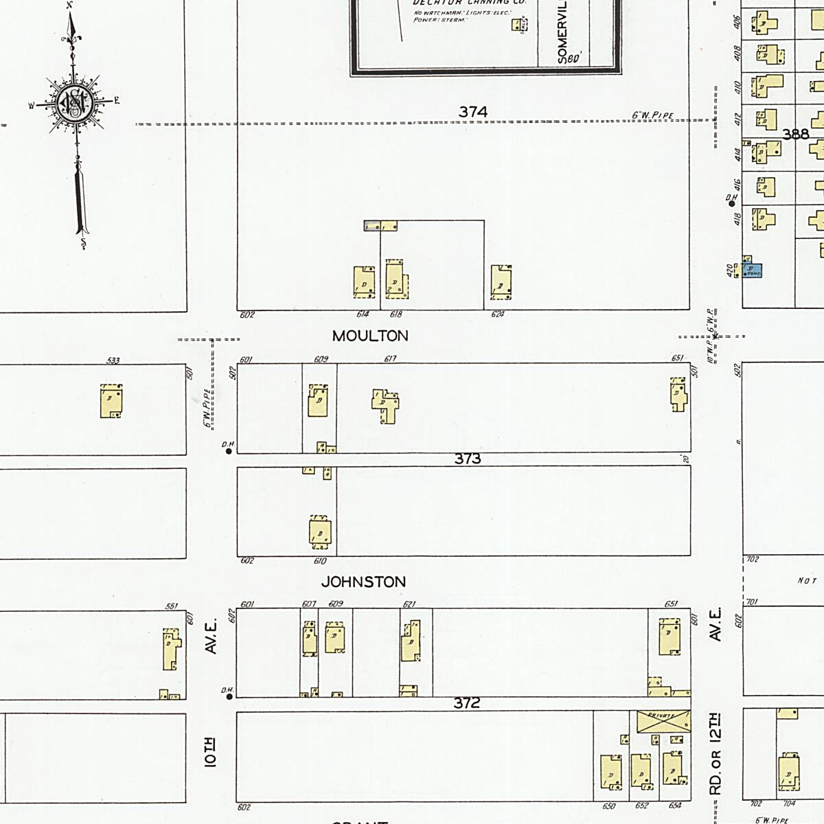 This old map of Decatur, Morgan County, Alabama was created by Sanborn Map Company in 1927