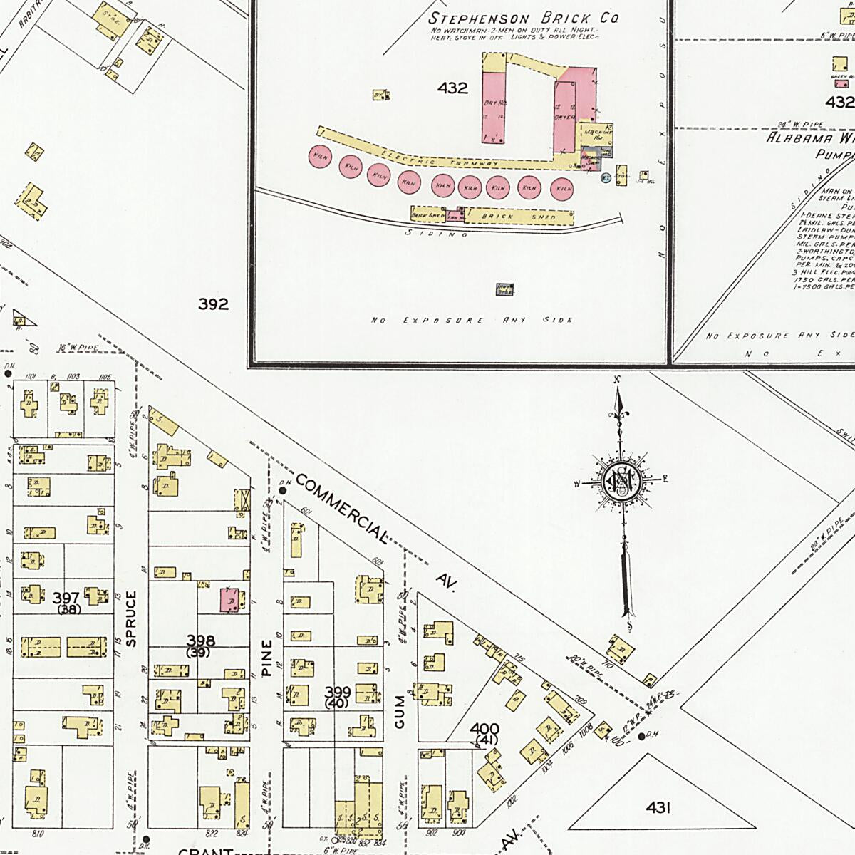 This old map of Decatur, Morgan County, Alabama was created by Sanborn Map Company in 1927