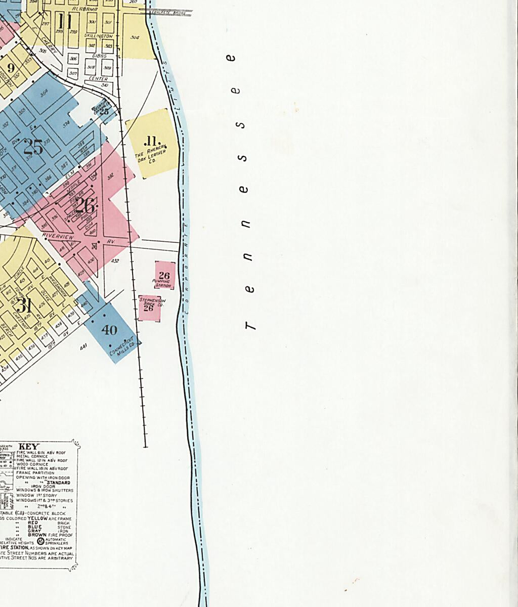 This old map of Decatur, Morgan County, Alabama was created by Sanborn Map Company in 1927