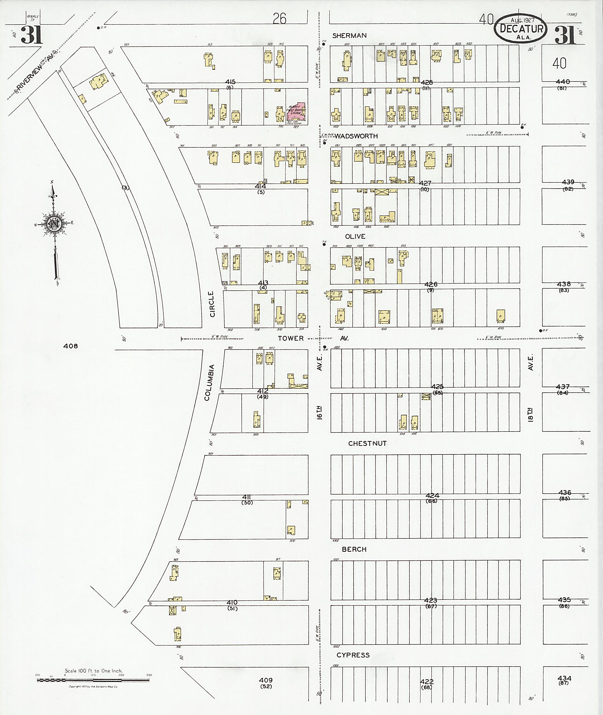 Decatur, Morgan County, Alabama 1927 (Sheet 32 of 42) by Relic Map Company