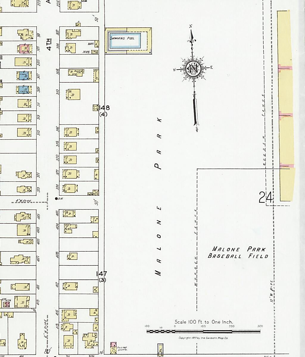 This old map of Decatur, Morgan County, Alabama was created by Sanborn Map Company in 1927