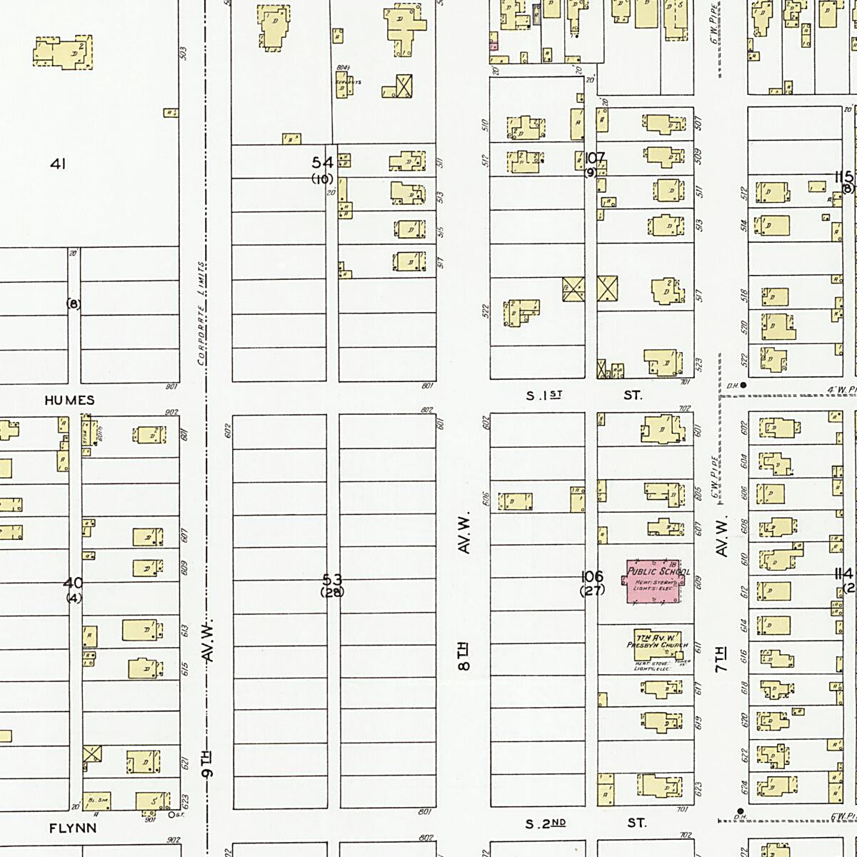 This old map of Decatur, Morgan County, Alabama was created by Sanborn Map Company in 1927
