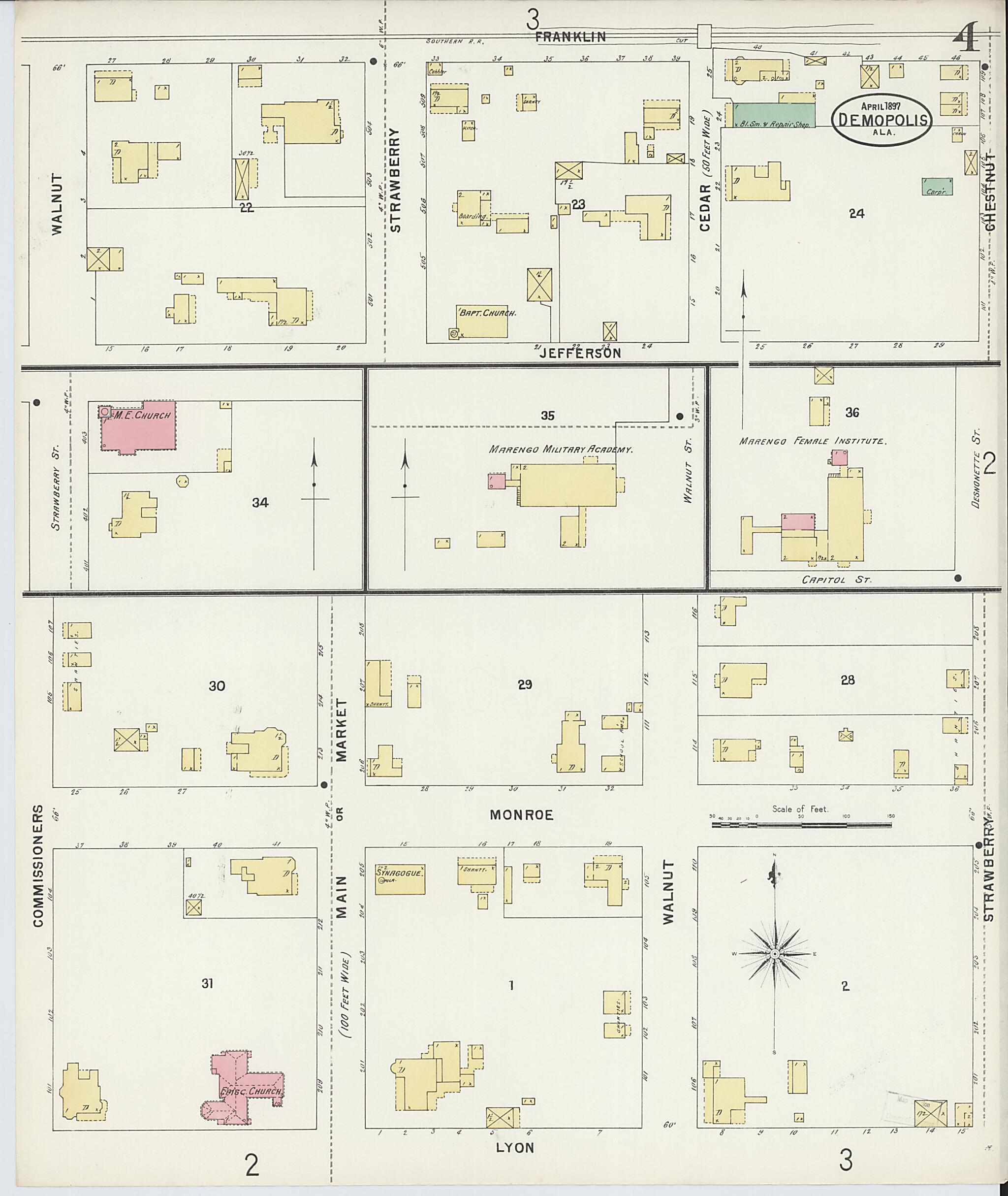 Demopolis, Marengo County, Alabama 1897 (Sheet 4 of 5) by Relic Map Company