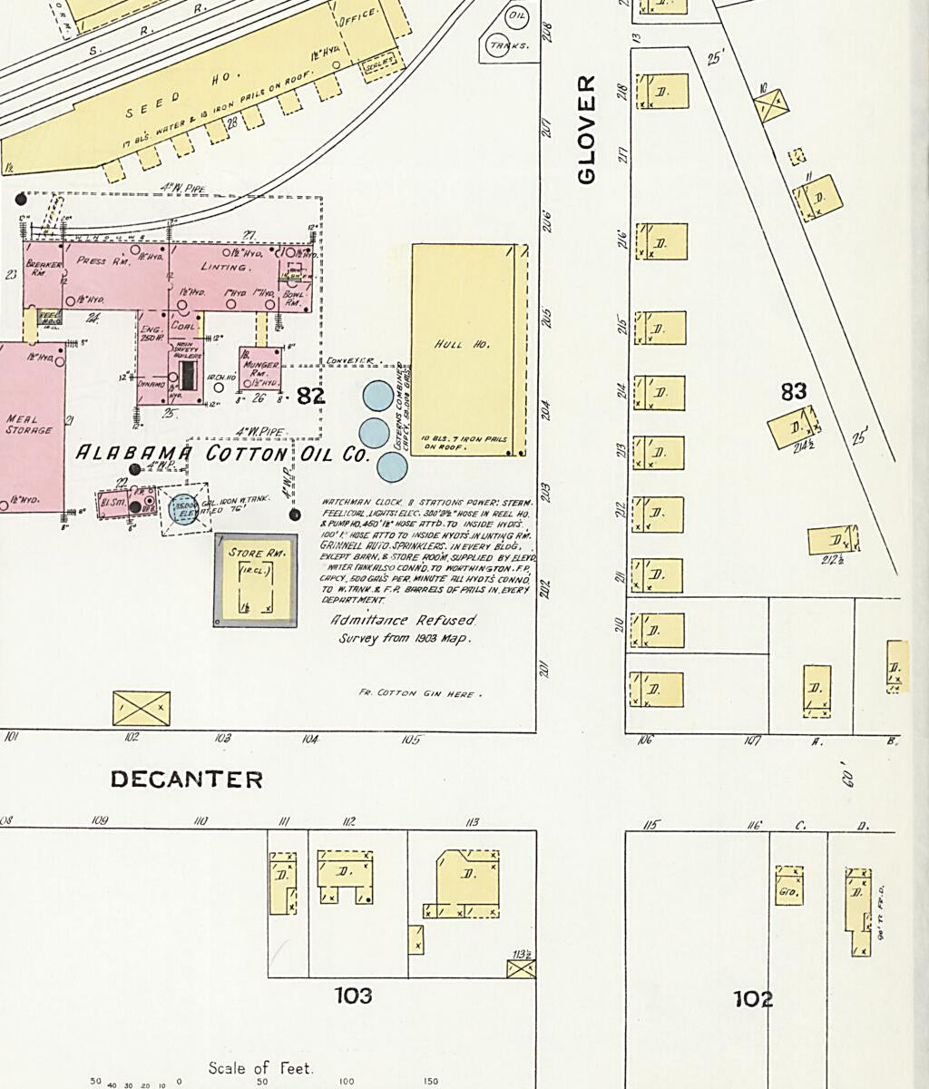 This old map of Demopolis, Marengo County, Alabama was created by Sanborn Map Company in 1909