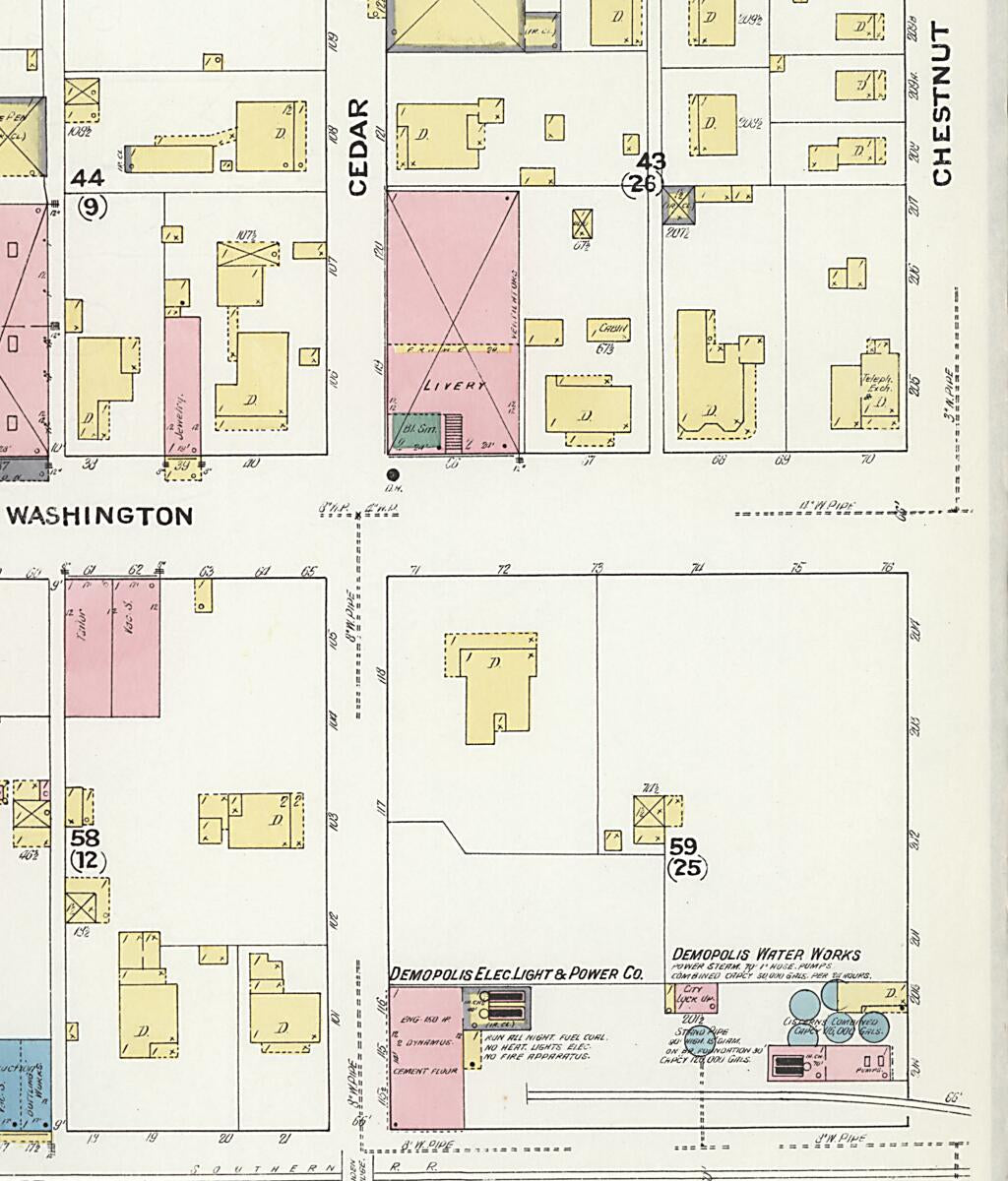 This old map of Demopolis, Marengo County, Alabama was created by Sanborn Map Company in 1909