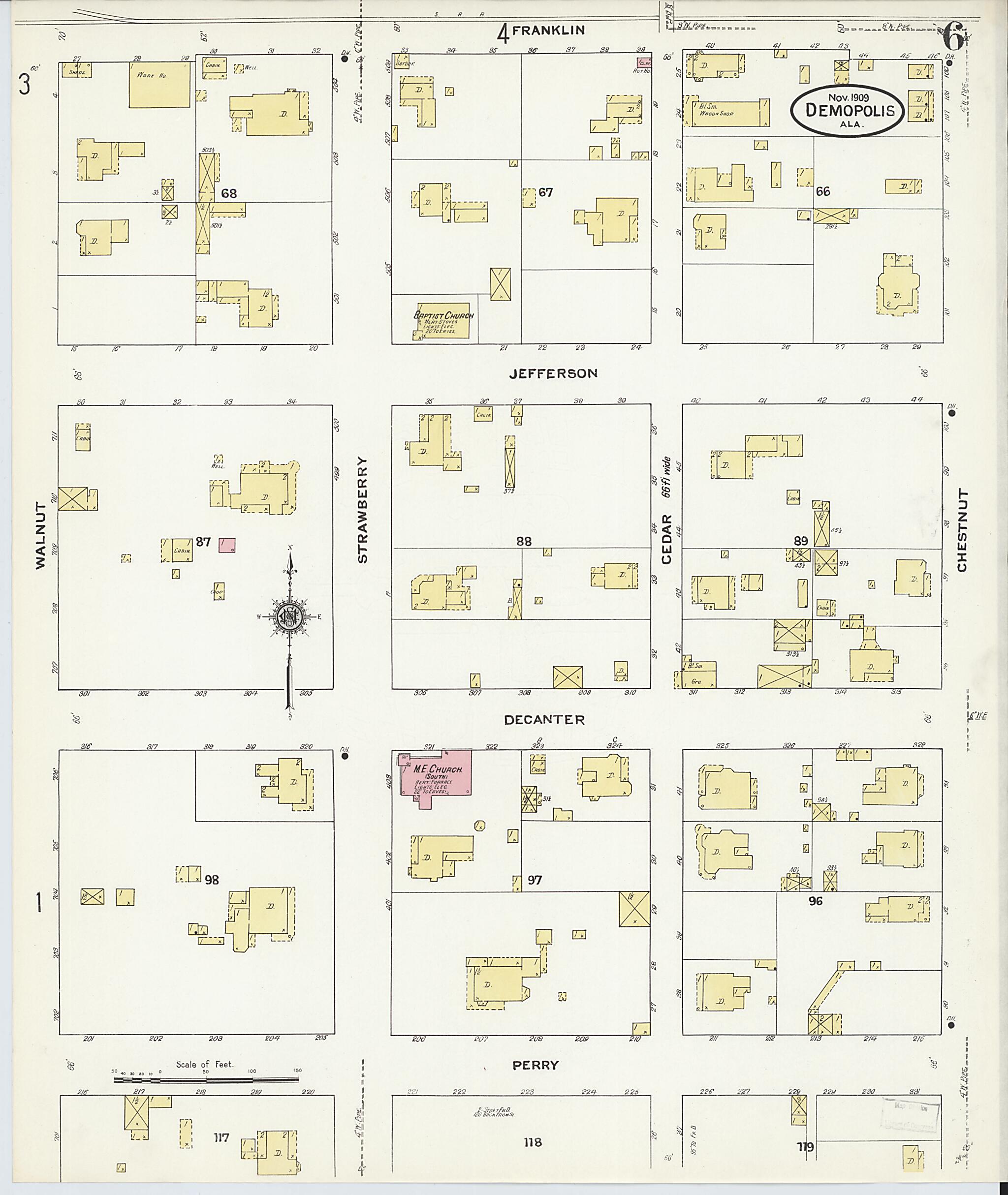Demopolis, Marengo County, Alabama 1909 (Sheet 6 of 9) by Relic Map Company