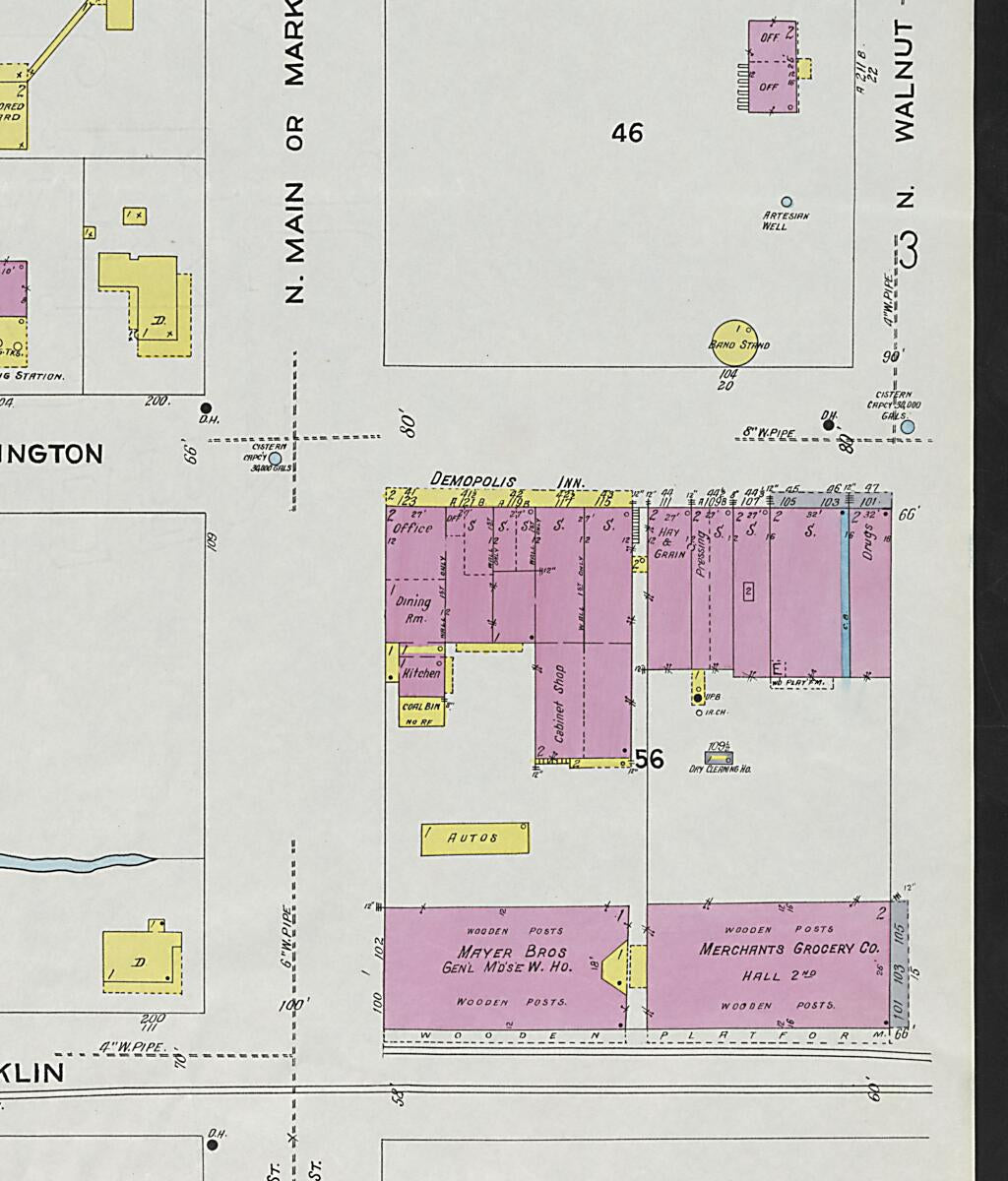 This old map of Demopolis, Marengo County, Alabama was created by Sanborn Map Company in 1924