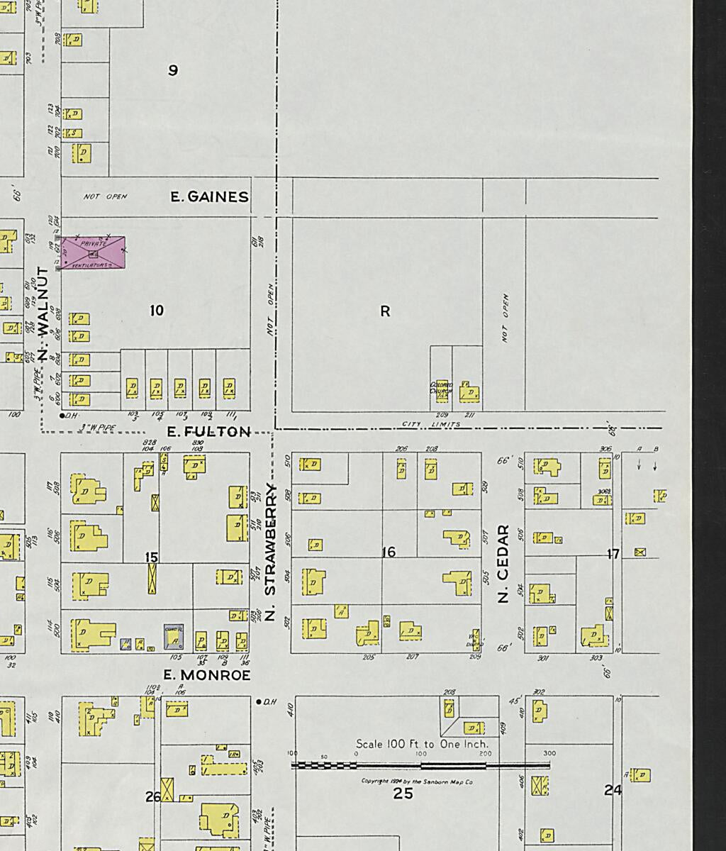 This old map of Demopolis, Marengo County, Alabama was created by Sanborn Map Company in 1924