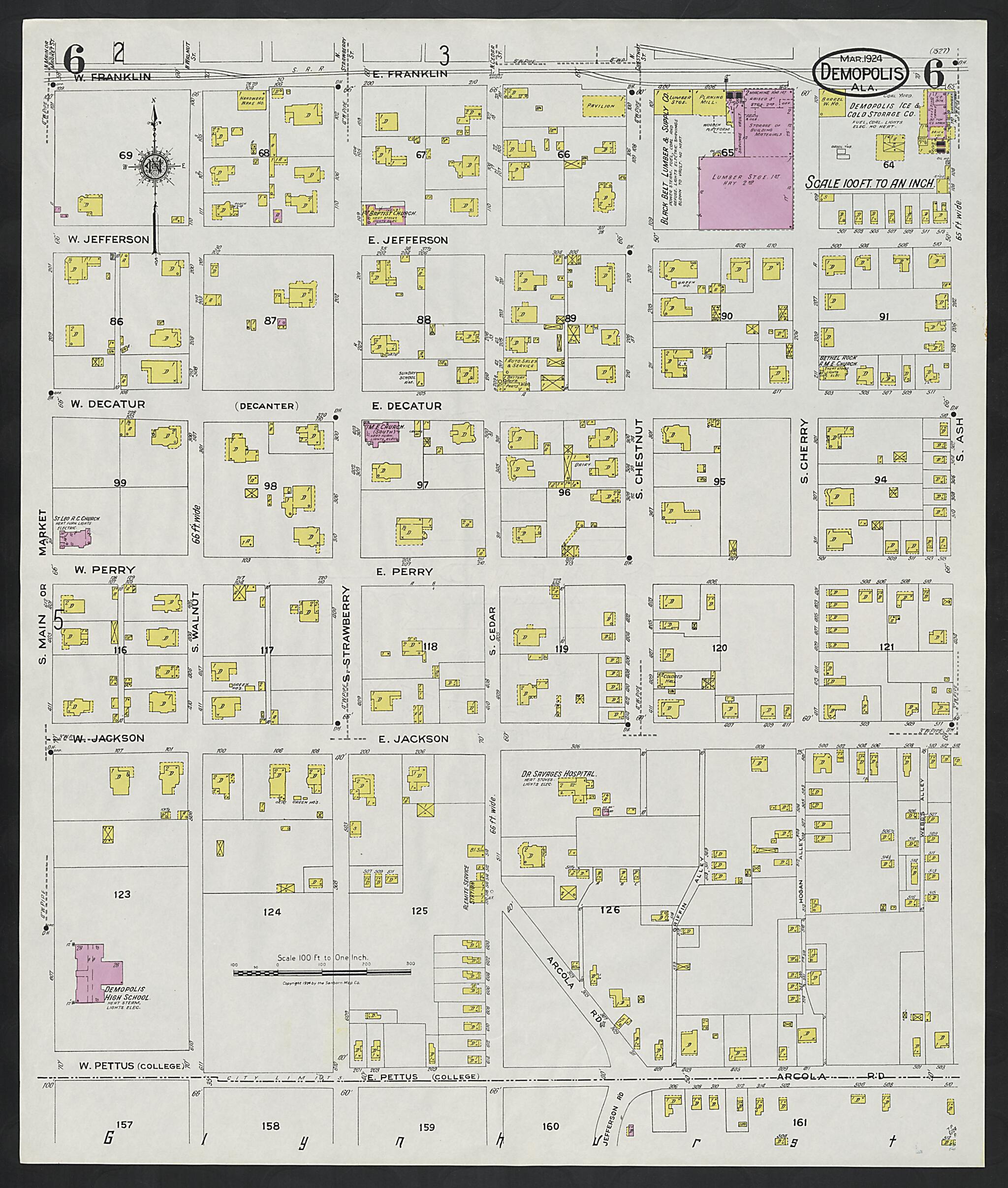 Demopolis, Marengo County, Alabama 1924 (Sheet 6 of 9) by Relic Map Company