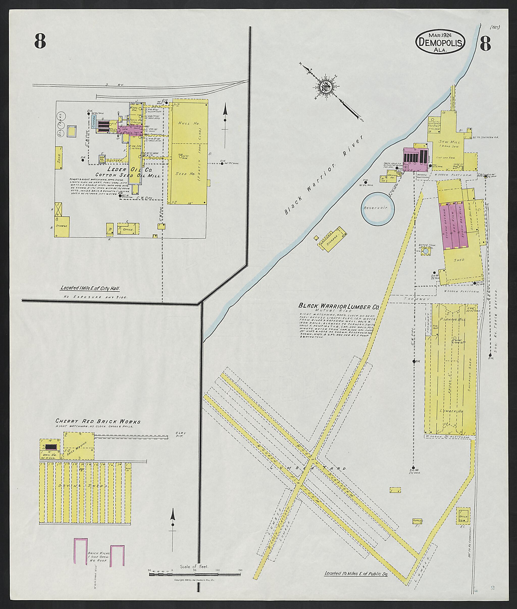 Demopolis, Marengo County, Alabama 1924 (Sheet 8 of 9) by Relic Map Company