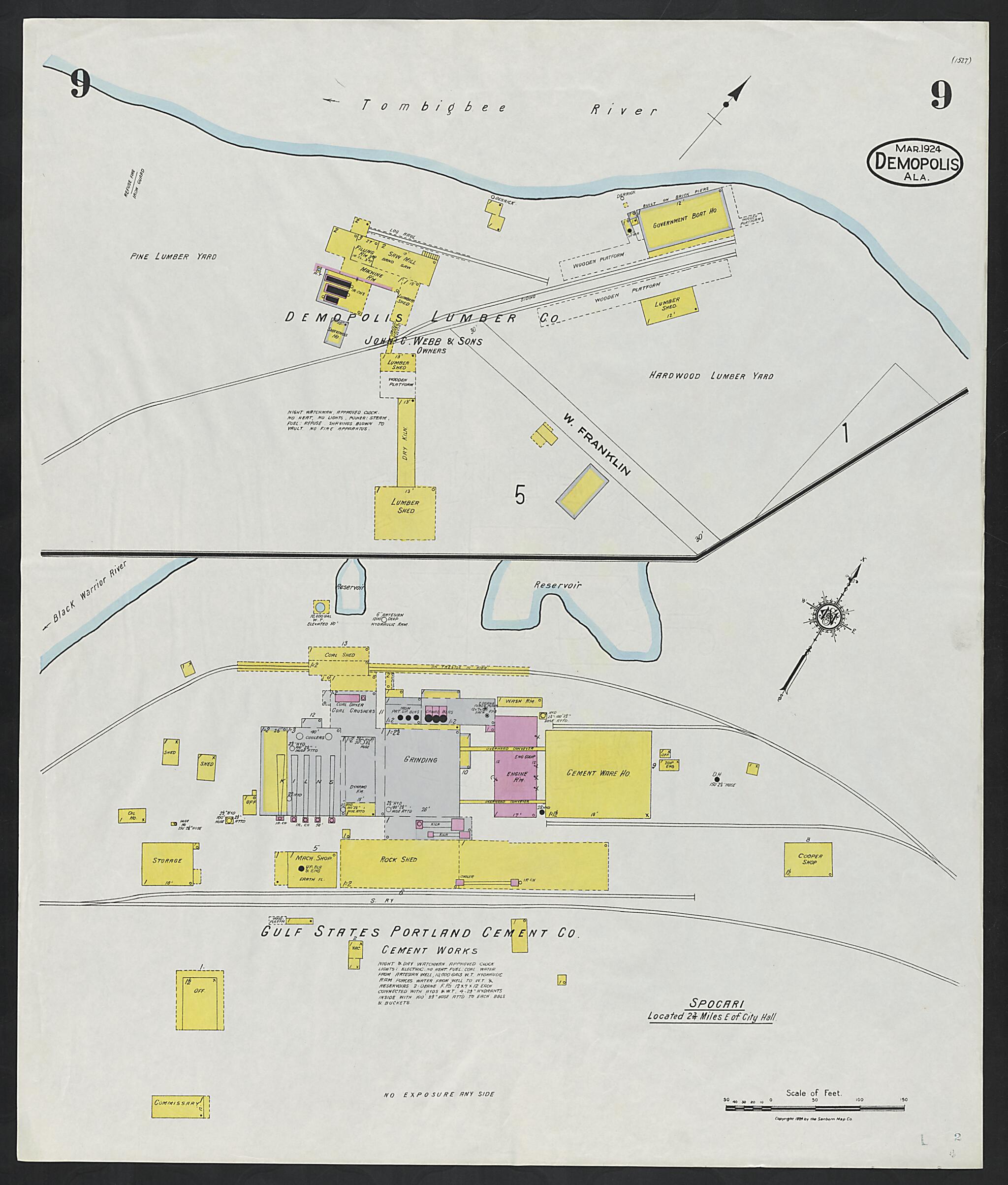 Demopolis, Marengo County, Alabama 1924 (Sheet 9 of 9) by Relic Map Company