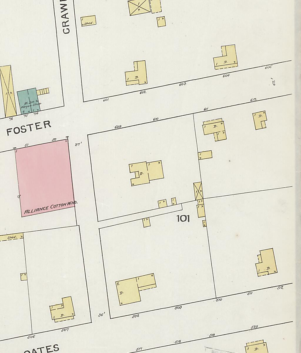 This old map of Dothan, Houston County, Alabama was created by Sanborn Map Company in 1893