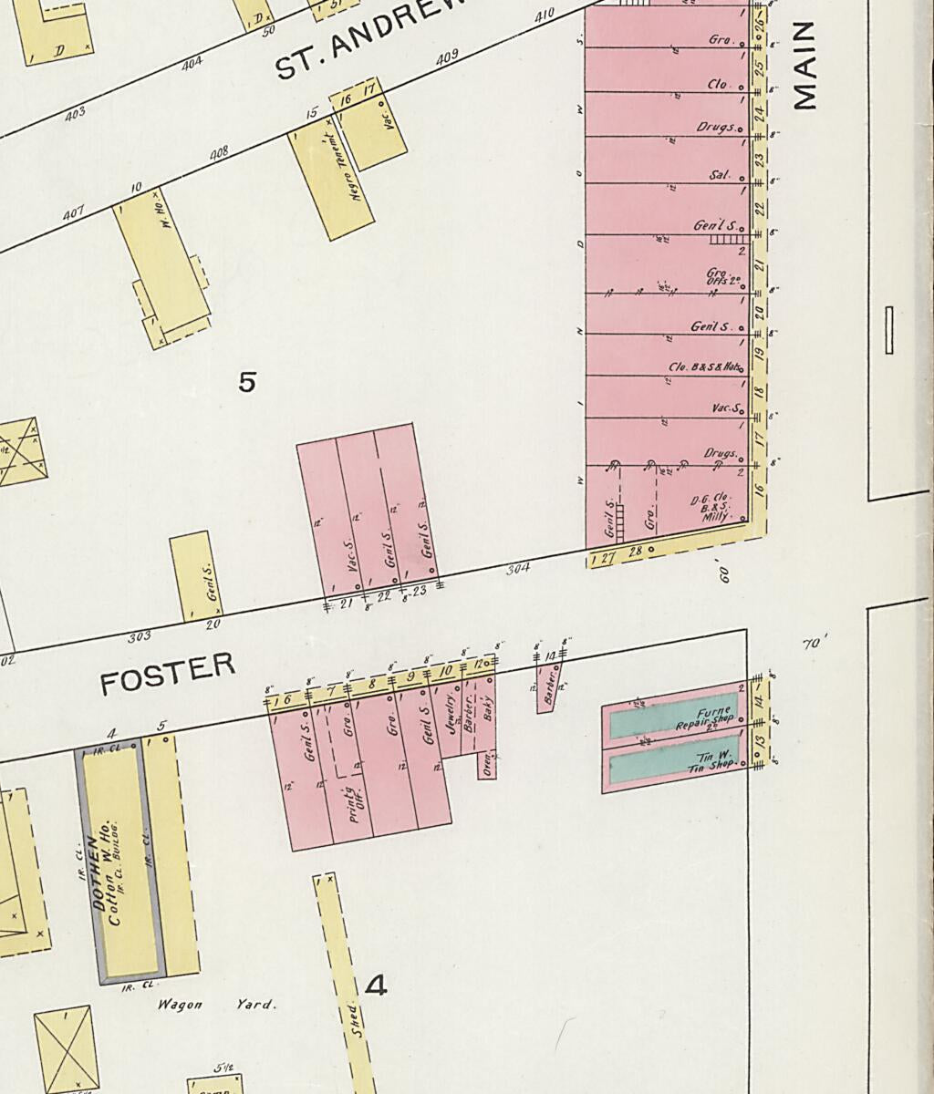 This old map of Dothan, Houston County, Alabama was created by Sanborn Map Company in 1893