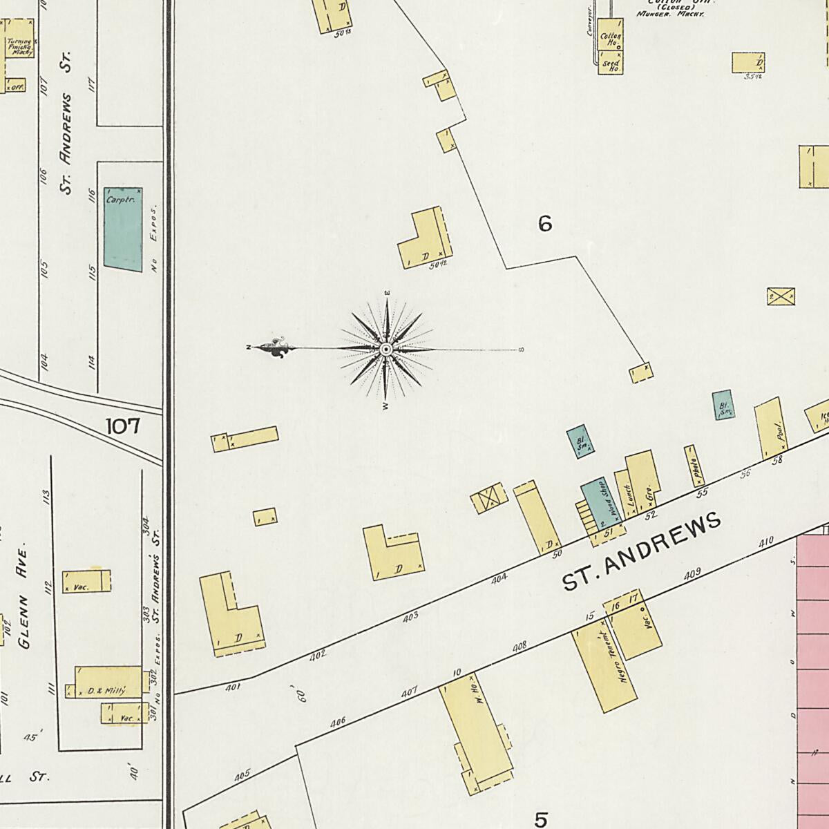 This old map of Dothan, Houston County, Alabama was created by Sanborn Map Company in 1893