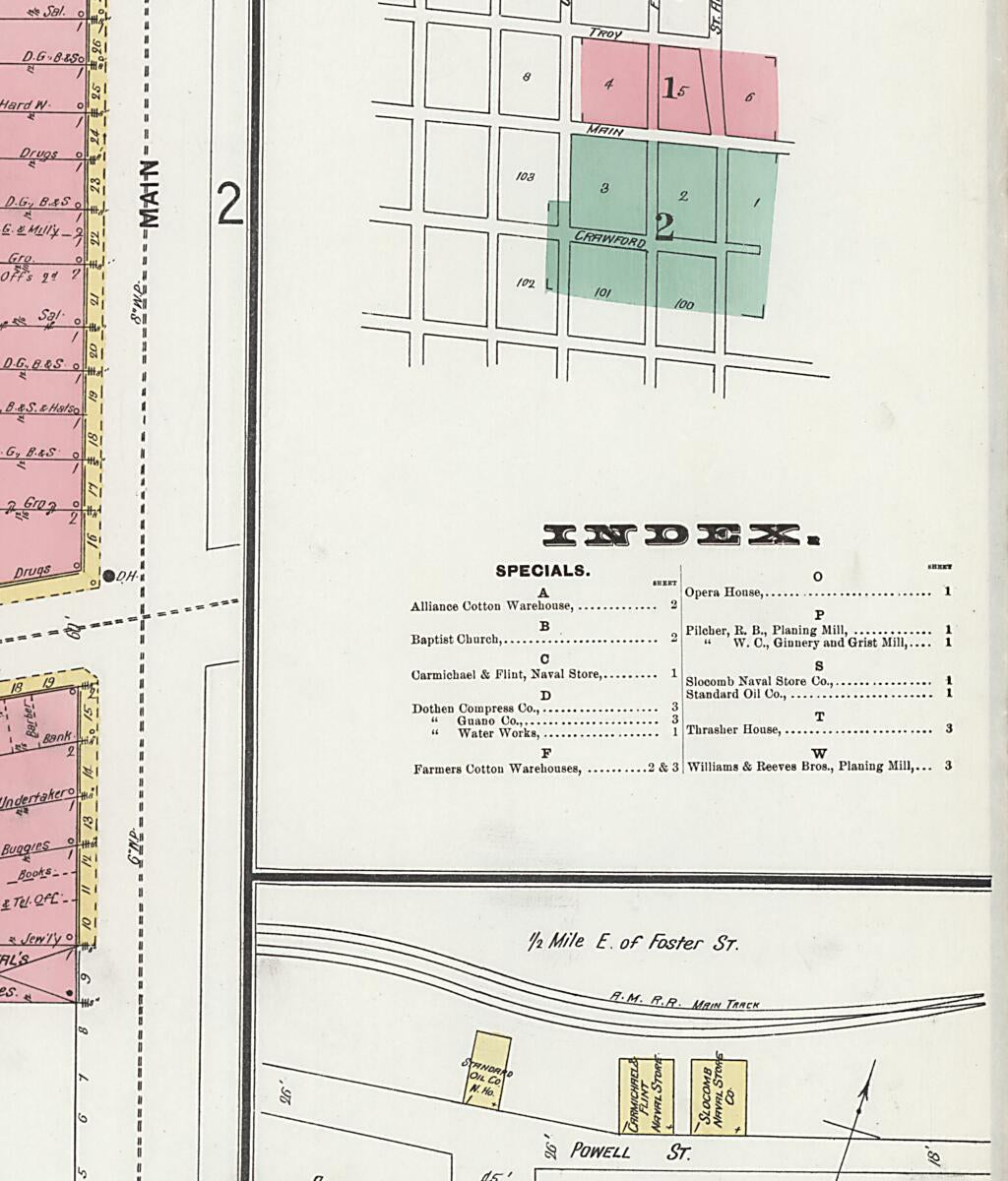 This old map of Dothan, Houston County, Alabama was created by Sanborn Map Company in 1898